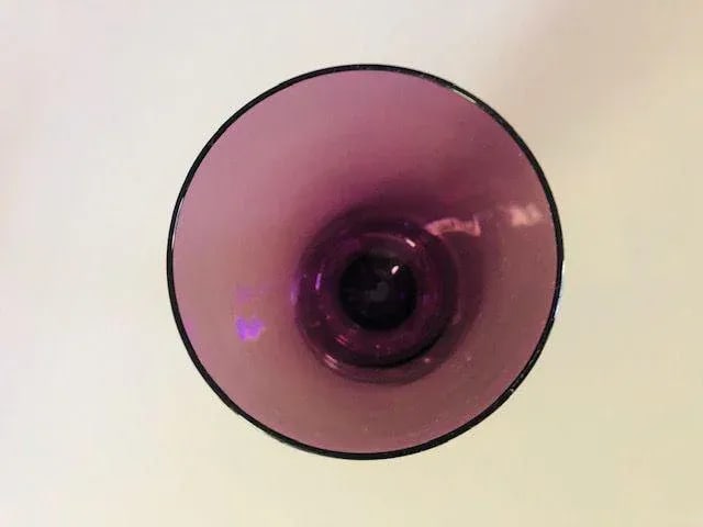 Vintage Fostoria Purple & Clear Cocktail Glasses S/5 - 5