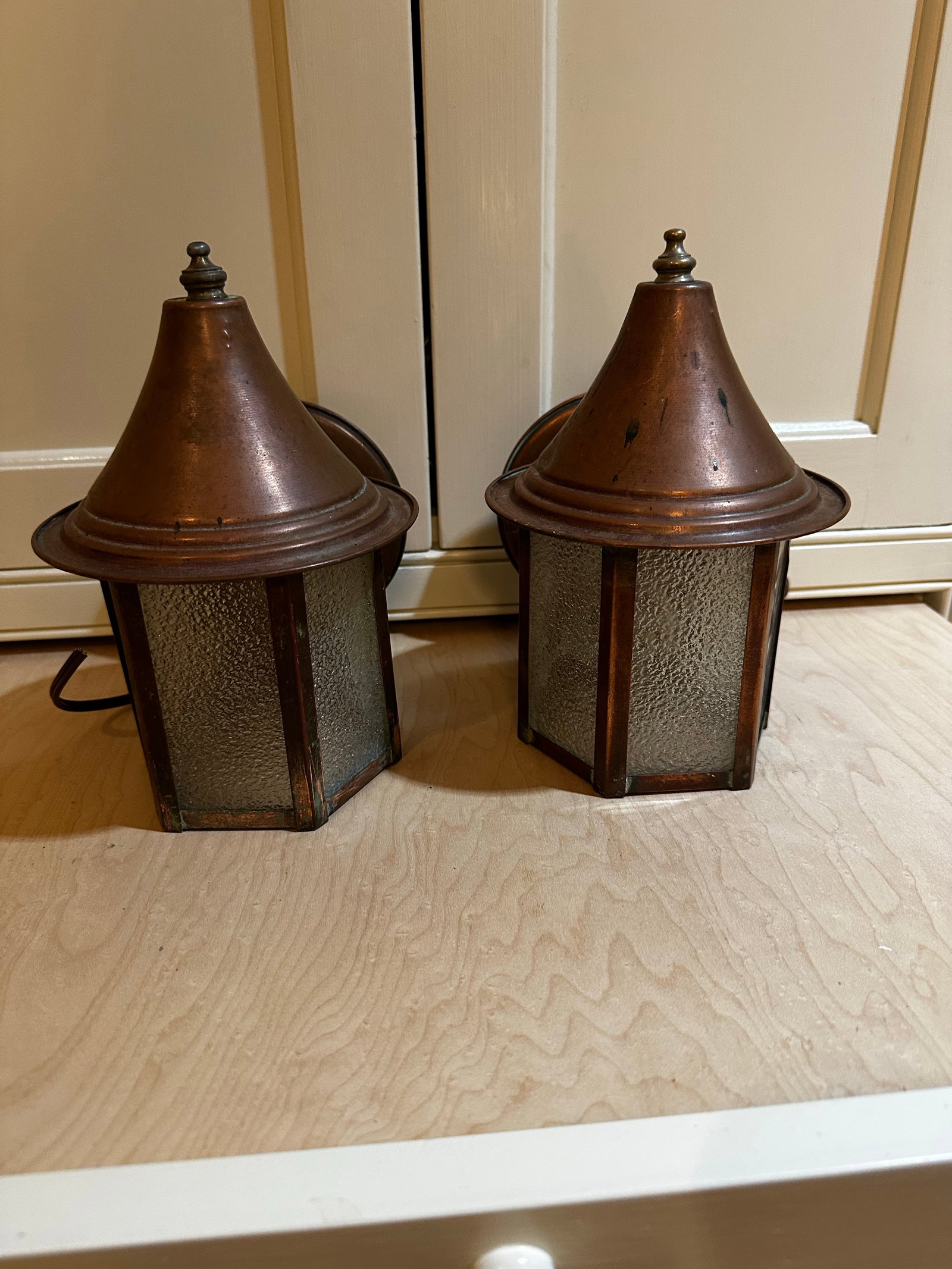 Vintage Arts and Crafts Copper Wall Sconces - a Pair - 3