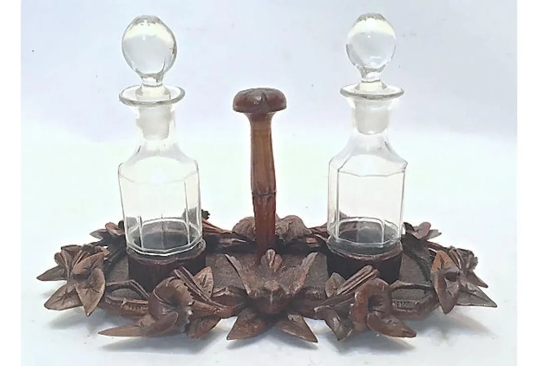 Antique Black Forest Condiment Caddy - 2