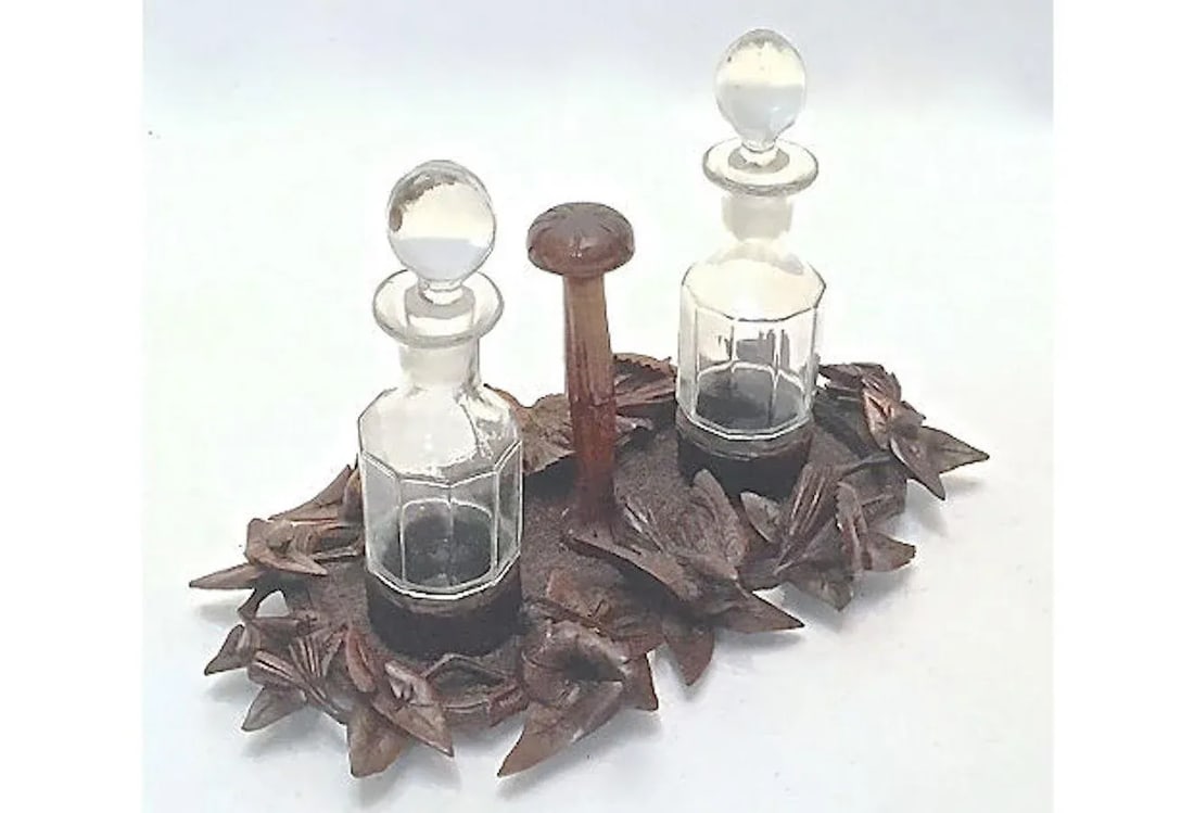 Antique Black Forest Condiment Caddy - 3