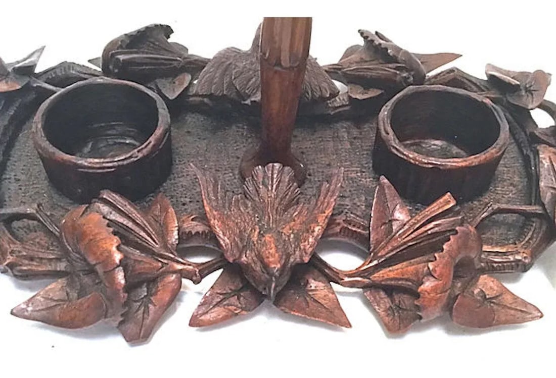 Antique Black Forest Condiment Caddy - 6