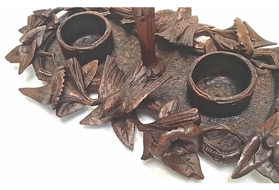 Antique Black Forest Condiment Caddy - 8