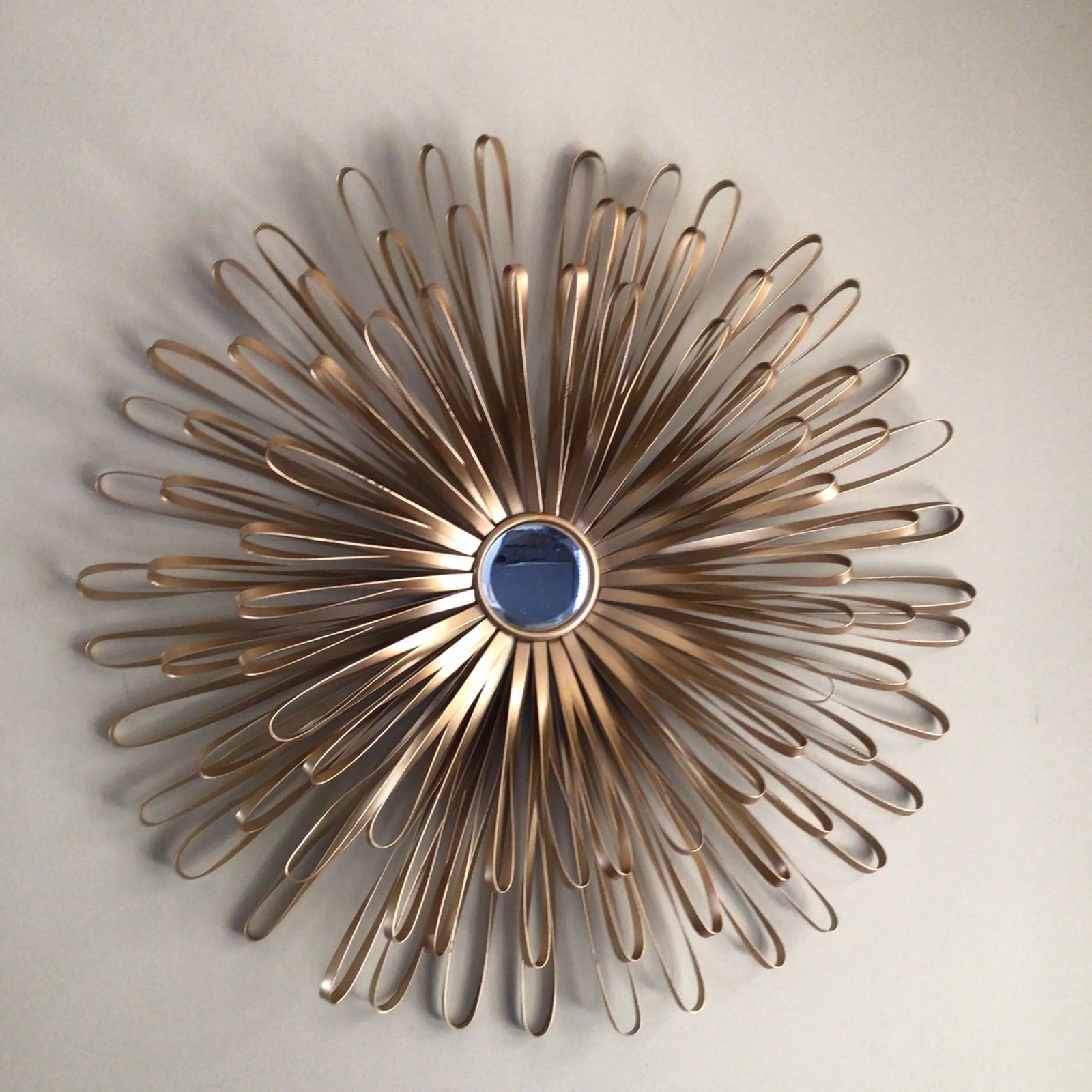 Gold Tone Metal Flower Mirror - 10