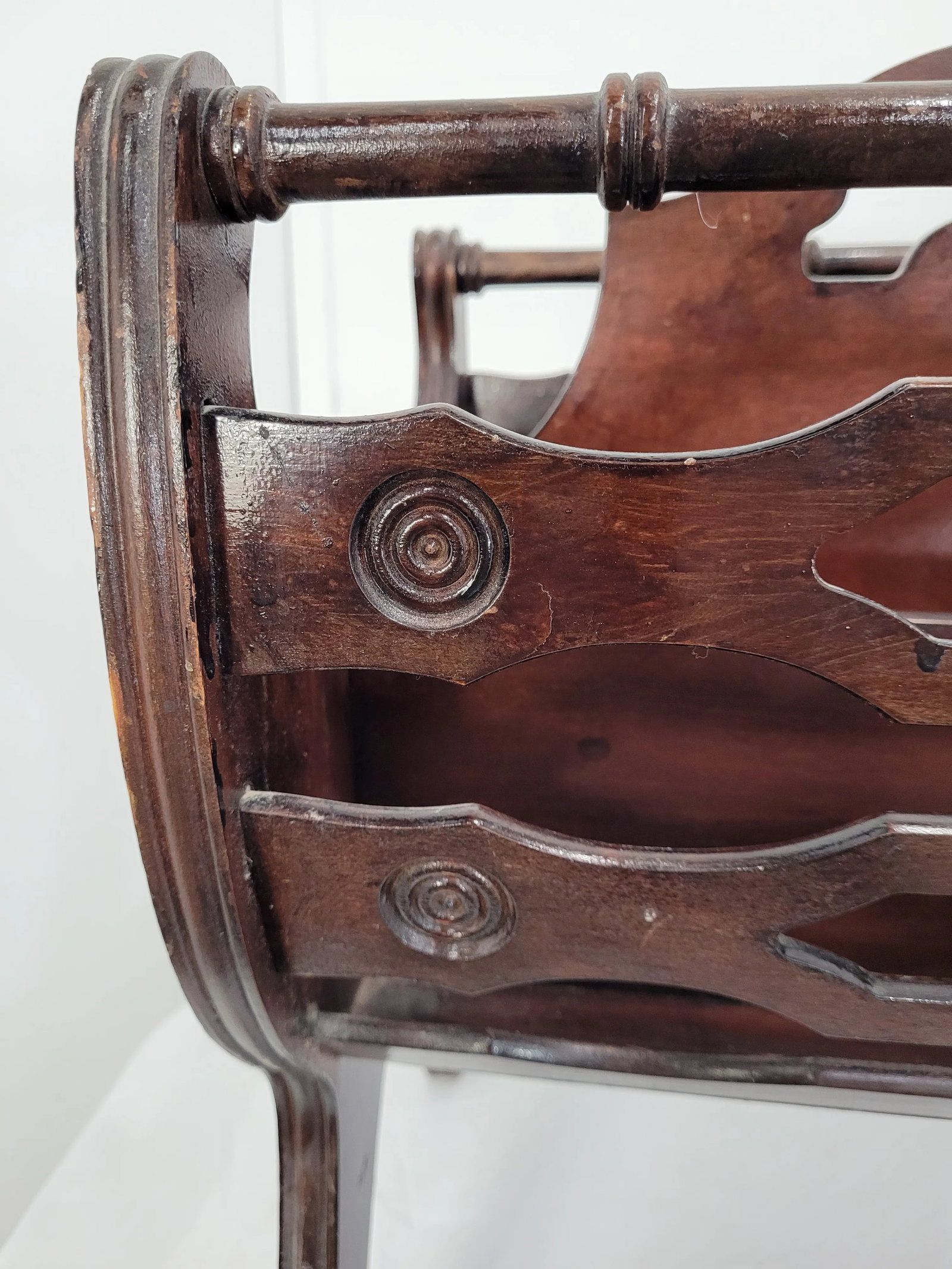 Vintage Canterbury Cherry Wood Magazine Rack - 10