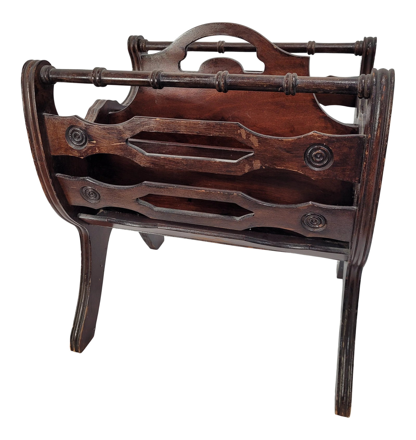 Vintage Canterbury Cherry Wood Magazine Rack (1 of 11)