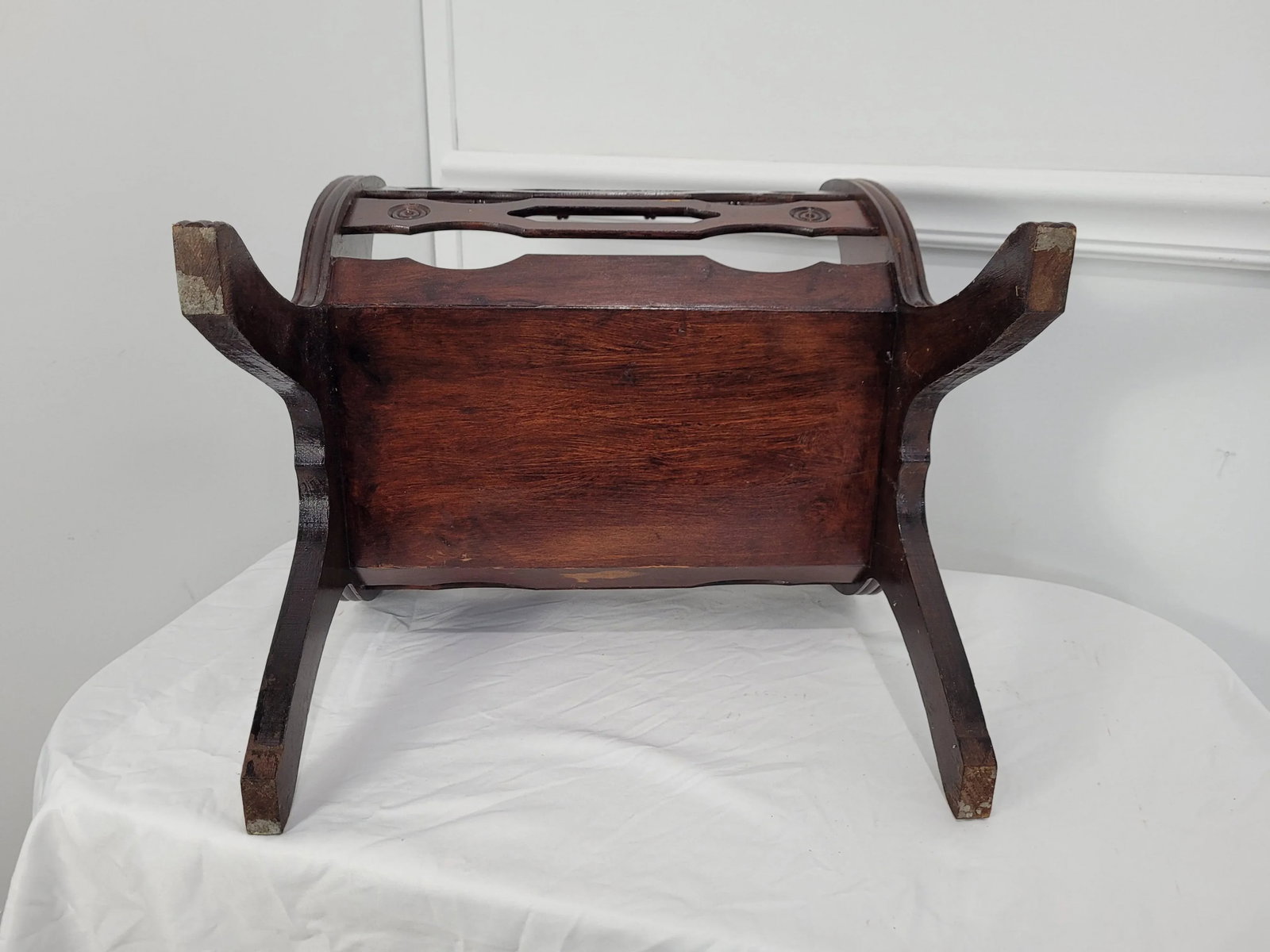 Vintage Canterbury Cherry Wood Magazine Rack - 4