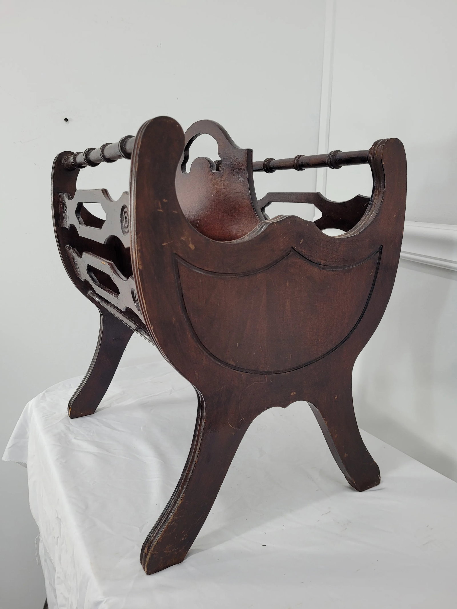 Vintage Canterbury Cherry Wood Magazine Rack - 8