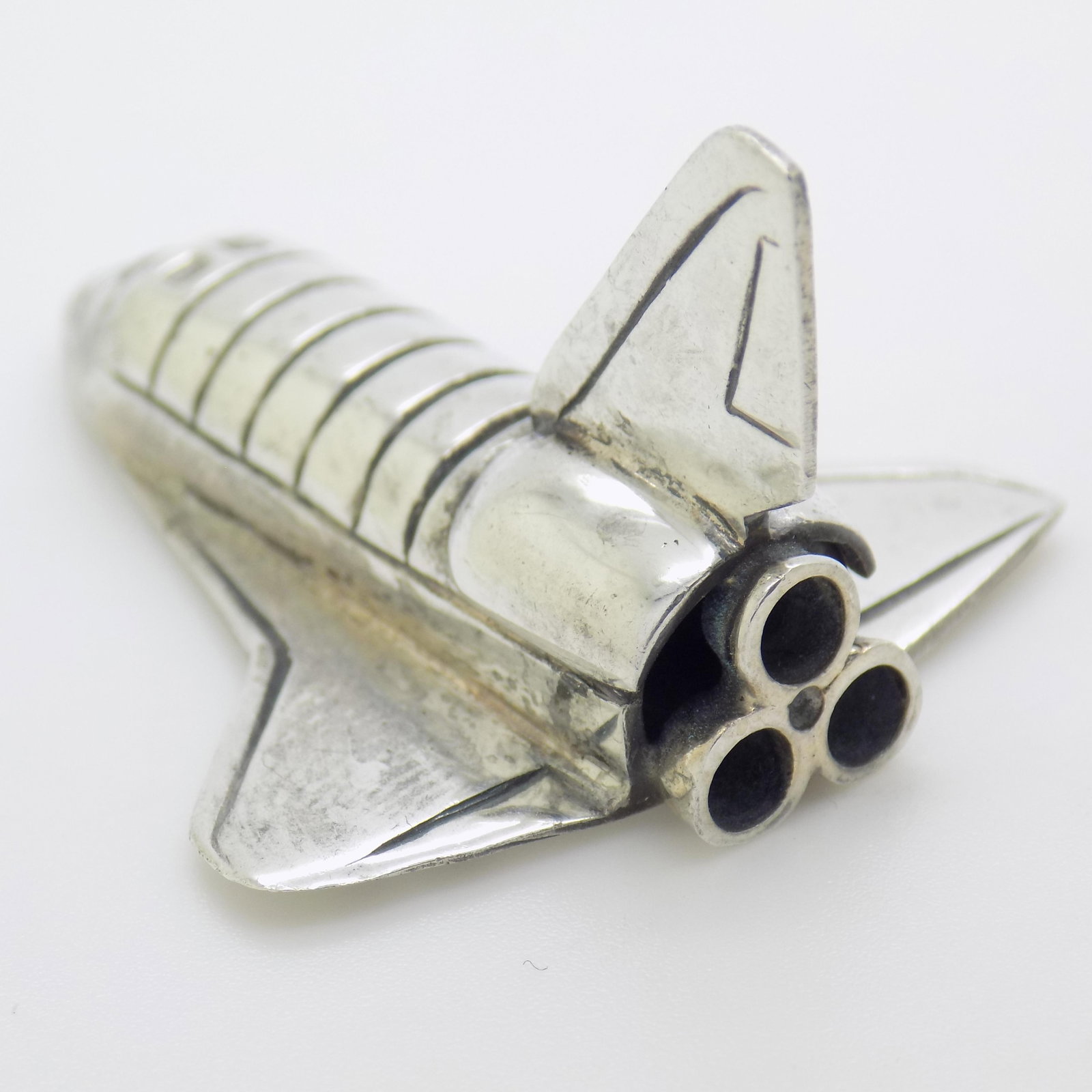 Vintage Italian Handmade Genuine Sterling Silver Space Shuttle Figurine Miniature - 4
