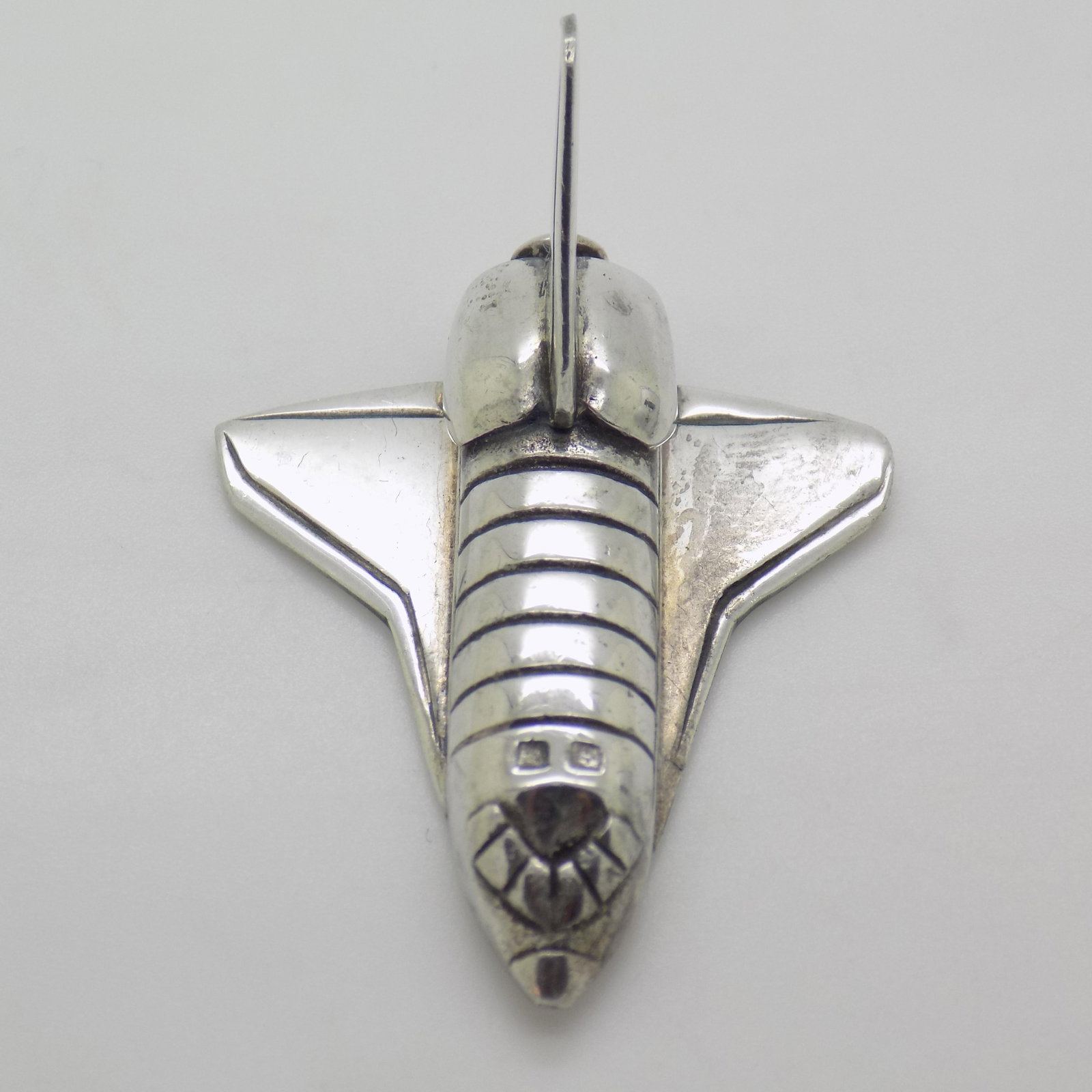 Vintage Italian Handmade Genuine Sterling Silver Space Shuttle Figurine Miniature - 5