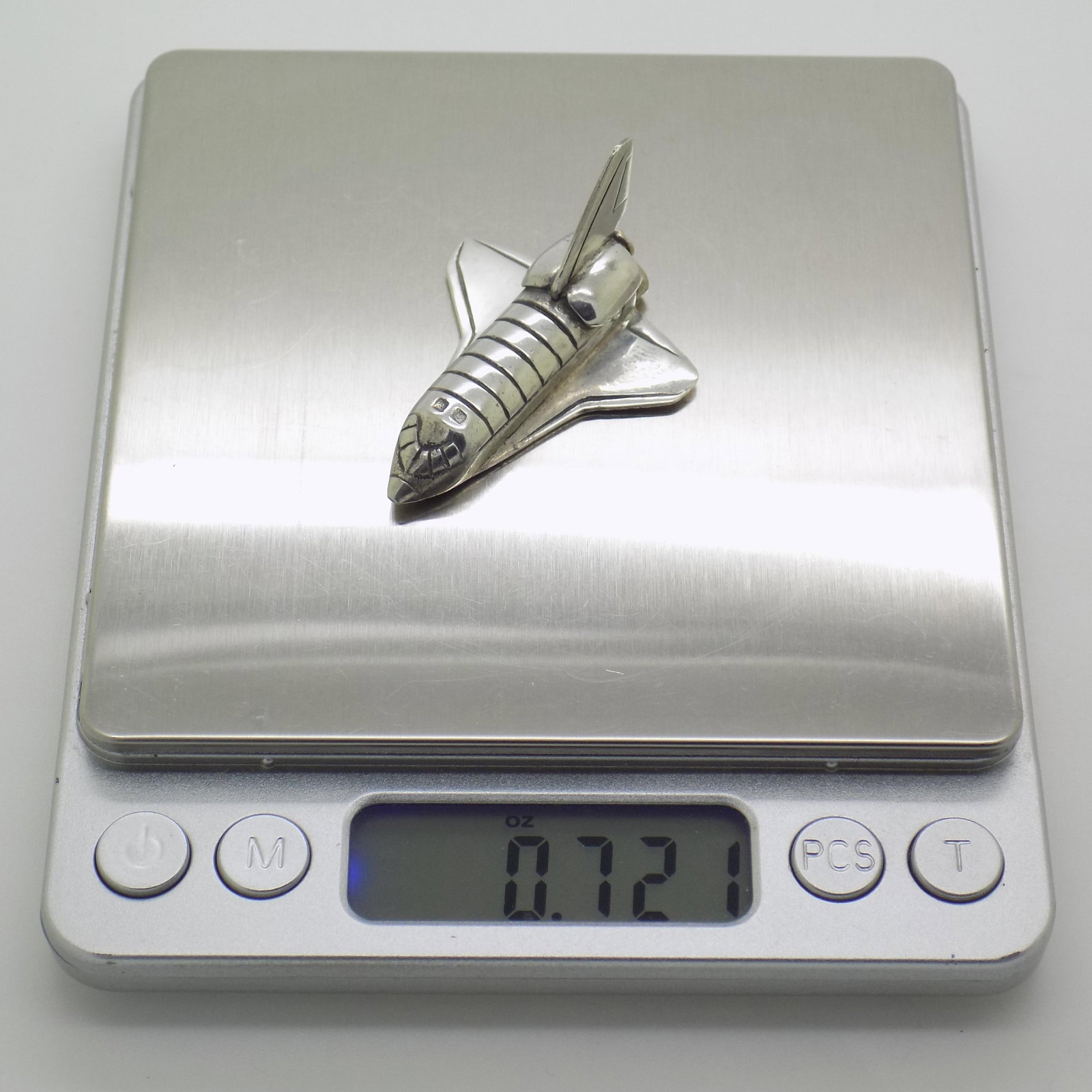 Vintage Italian Handmade Genuine Sterling Silver Space Shuttle Figurine Miniature - 8