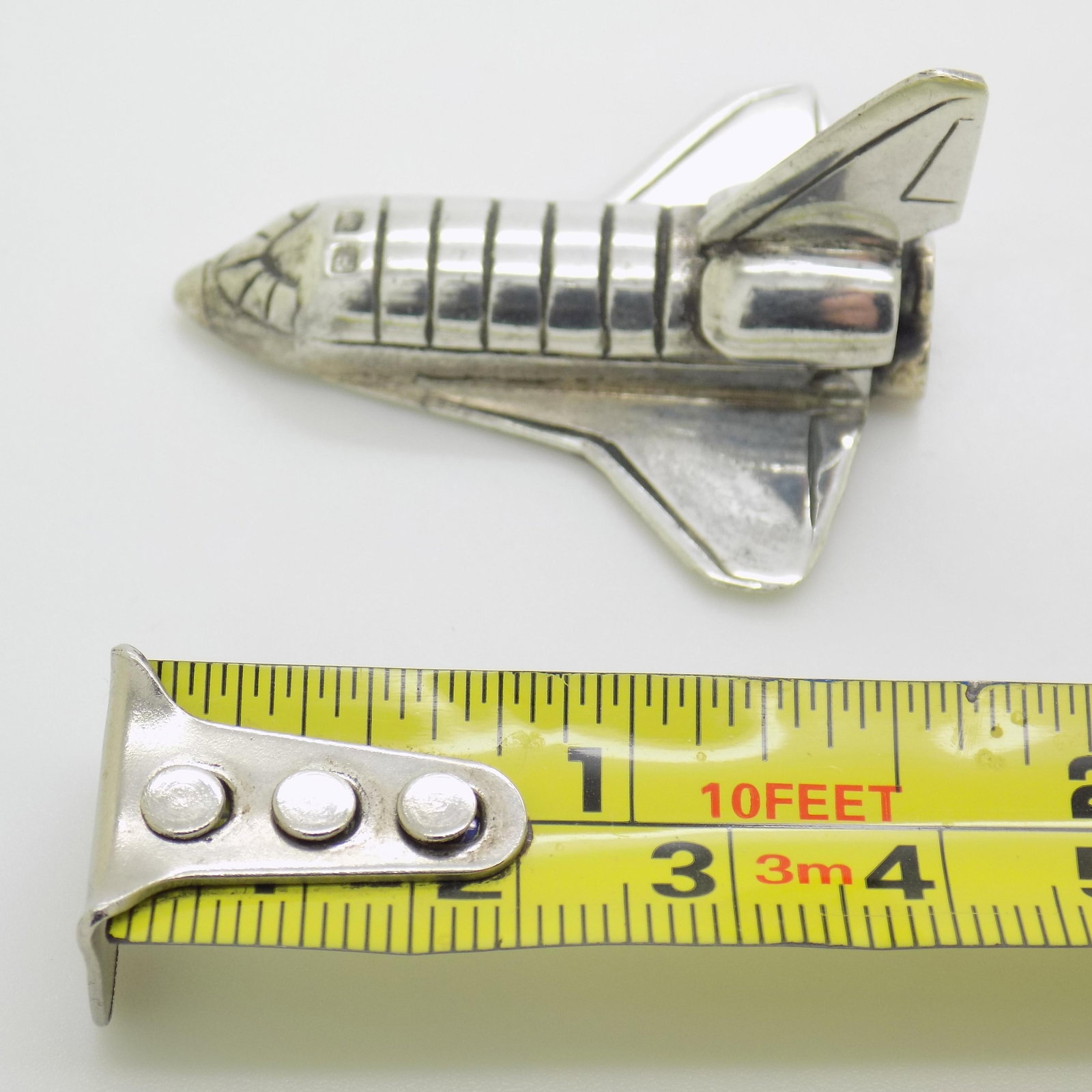 Vintage Italian Handmade Genuine Sterling Silver Space Shuttle Figurine Miniature - 9