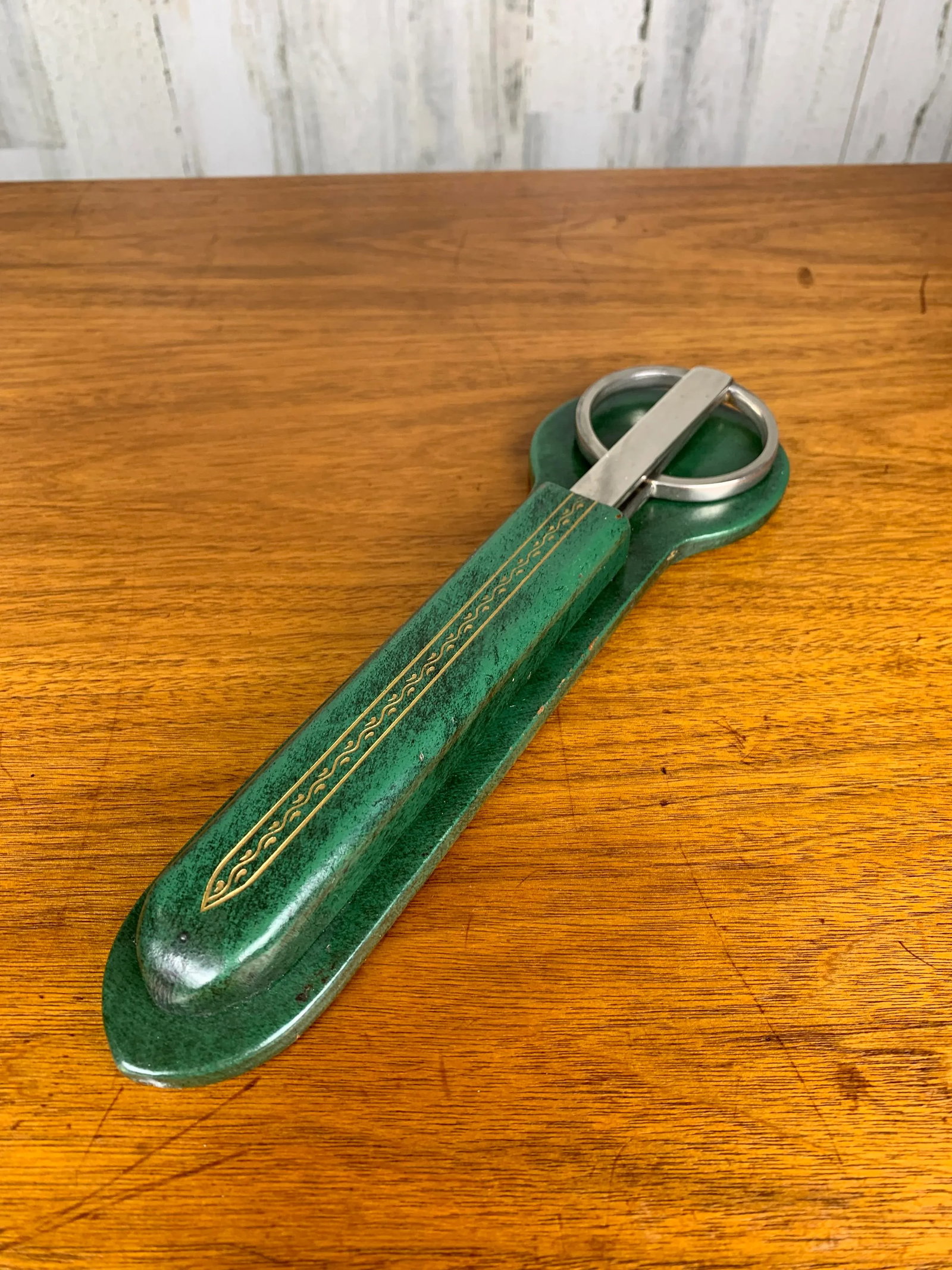 Scissor, Letter Opener, Leather Desk Set - 2