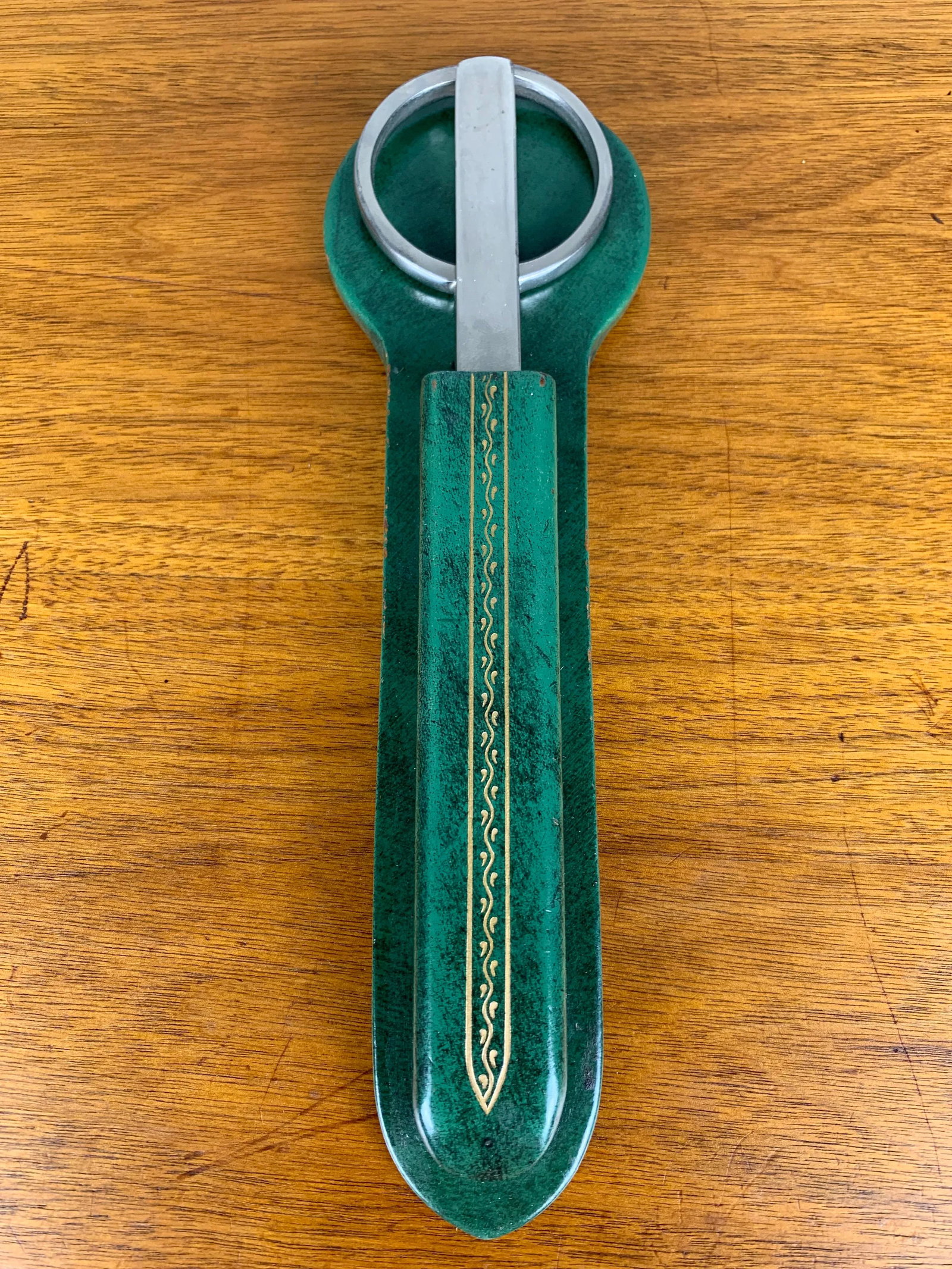 Scissor, Letter Opener, Leather Desk Set - 3