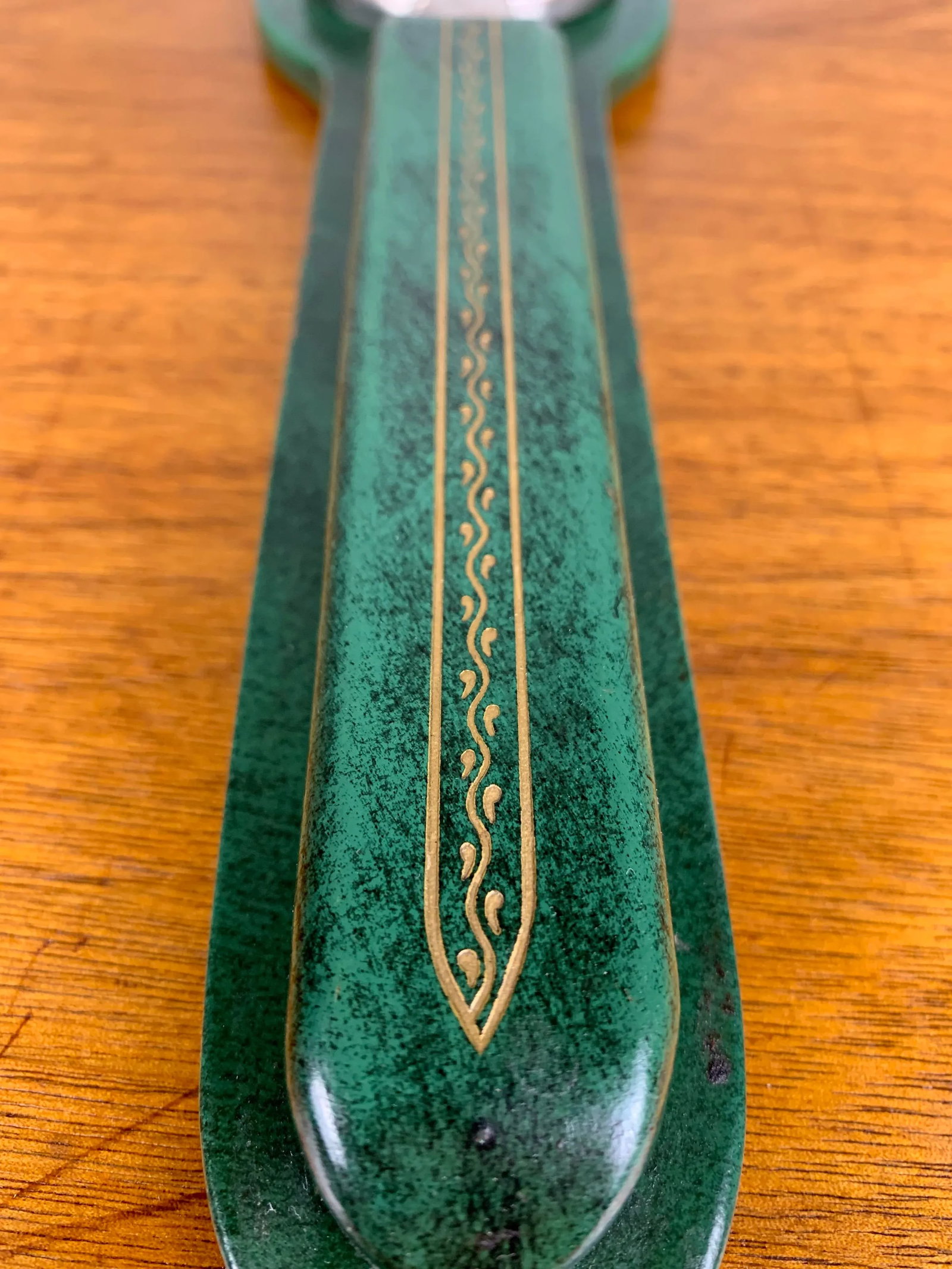 Scissor, Letter Opener, Leather Desk Set - 4