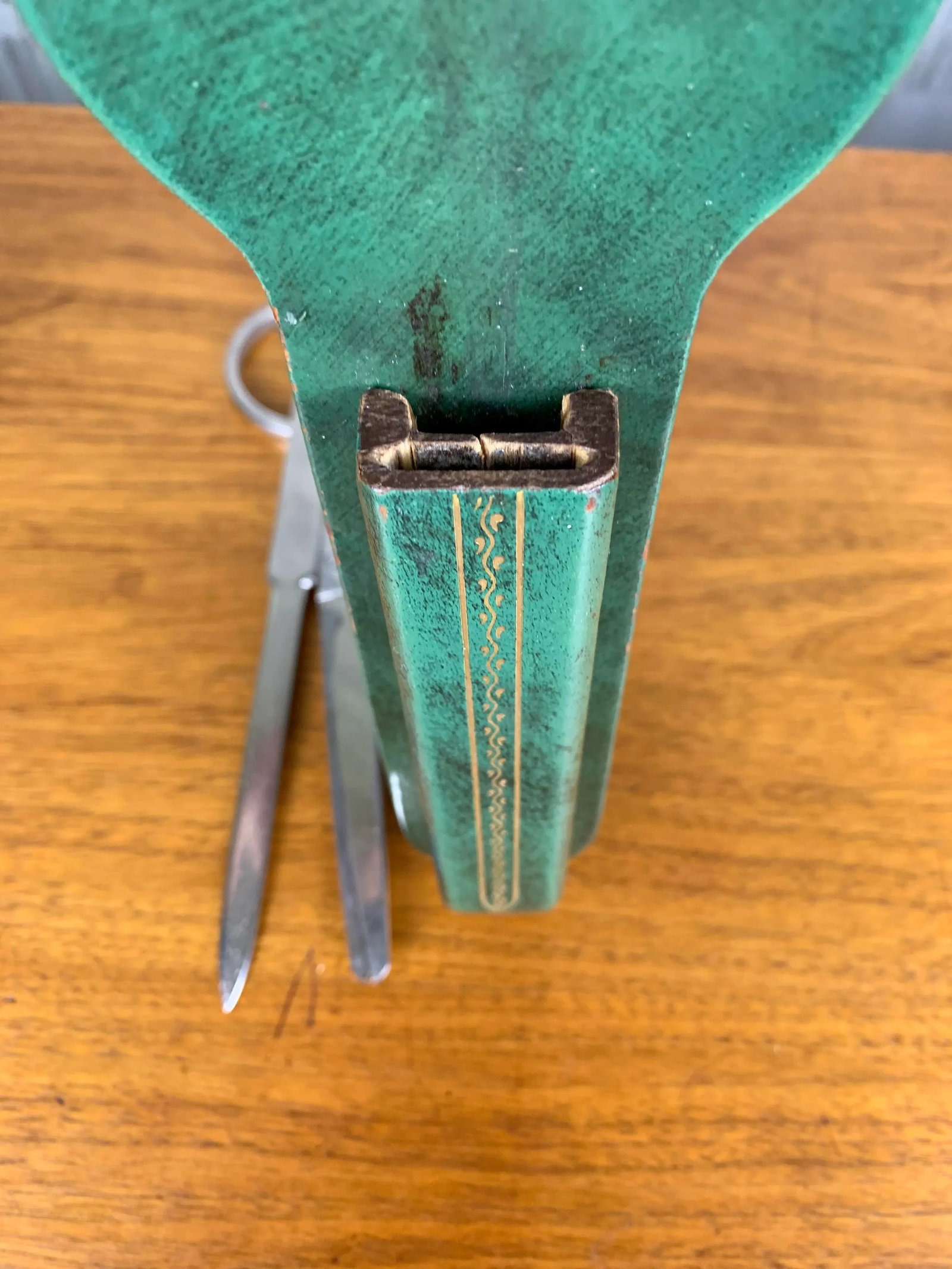 Scissor, Letter Opener, Leather Desk Set - 6