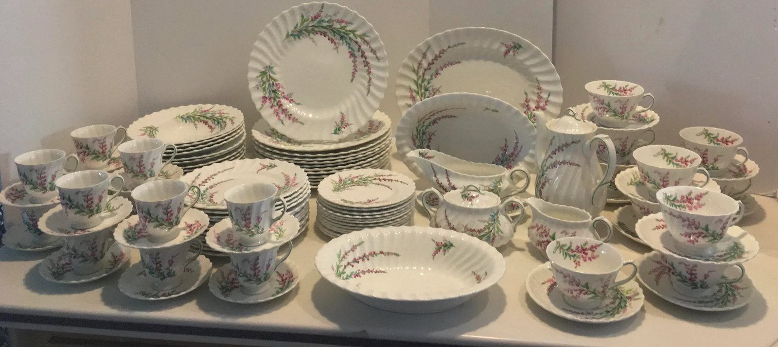 Royal Doulton Bell Heather Hand Painted 80 Piece China Set - 6