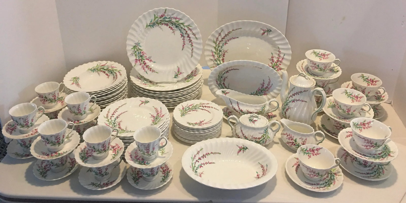 Royal Doulton Bell Heather Hand Painted 80 Piece China Set - 7