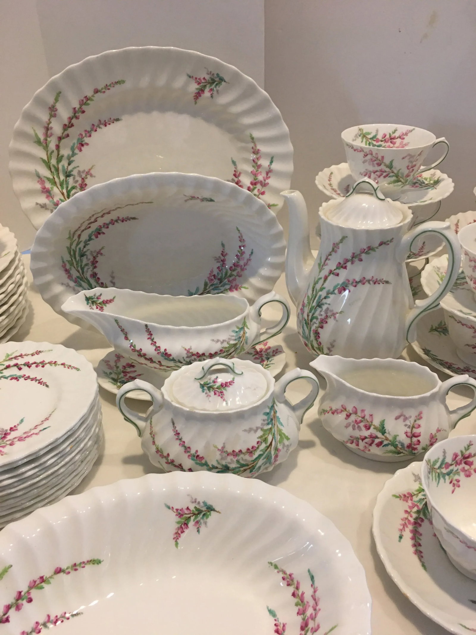 Royal Doulton Bell Heather Hand Painted 80 Piece China Set - 8