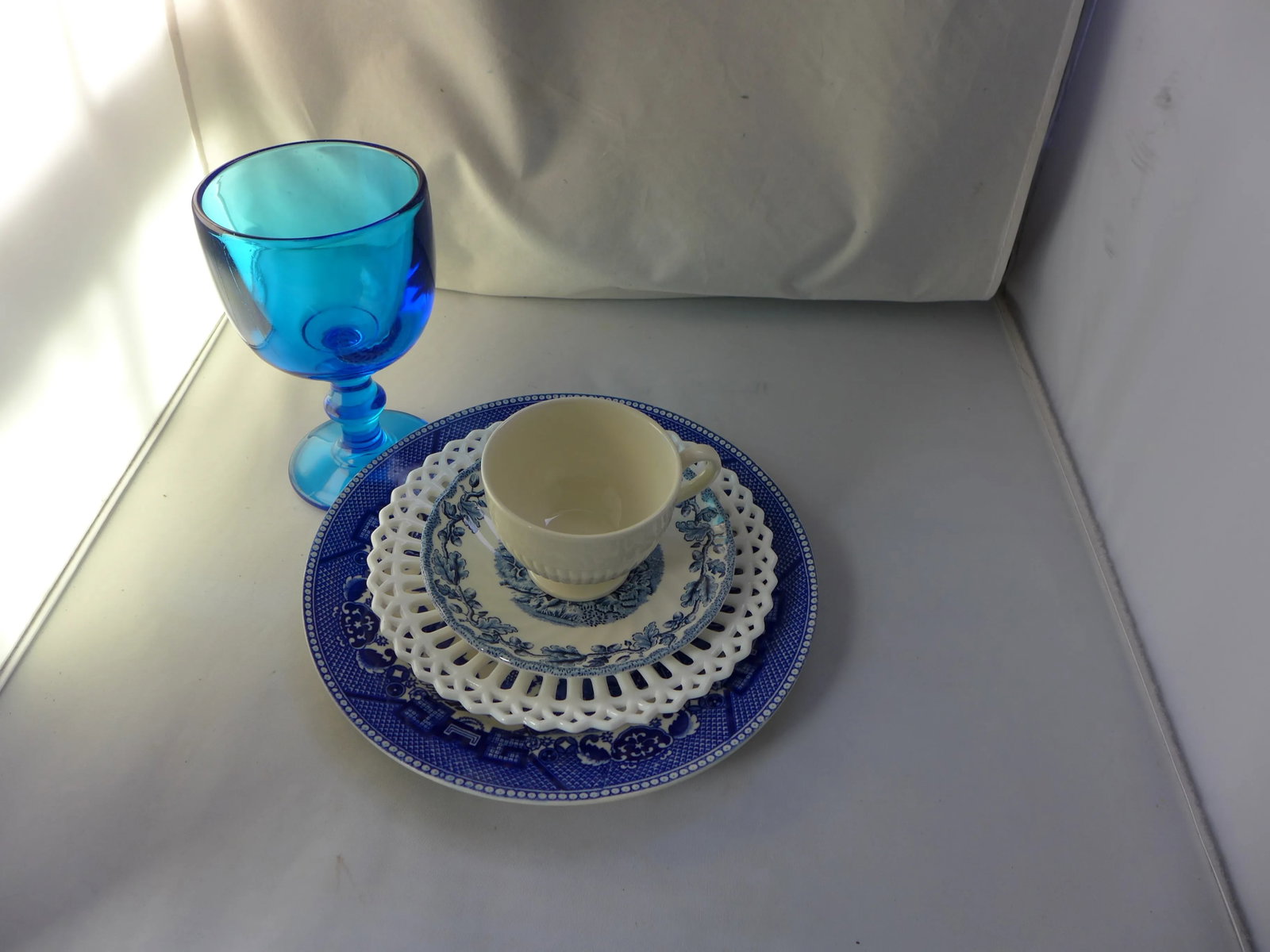 Vintage Mismatched Lunch Settings - Set of 5 - 2