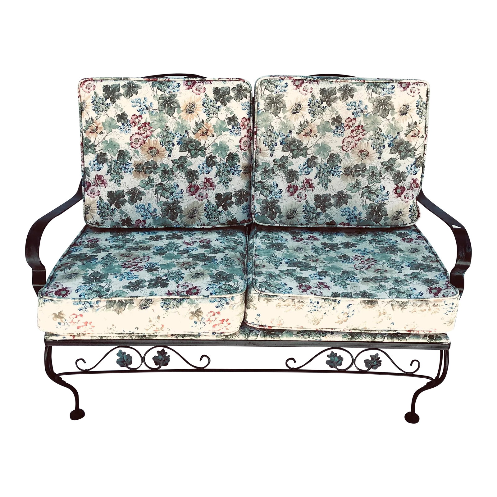 Vintage Meadowcraft Wrought Iron Outdoor / Patio Loveseat (1 of 8)