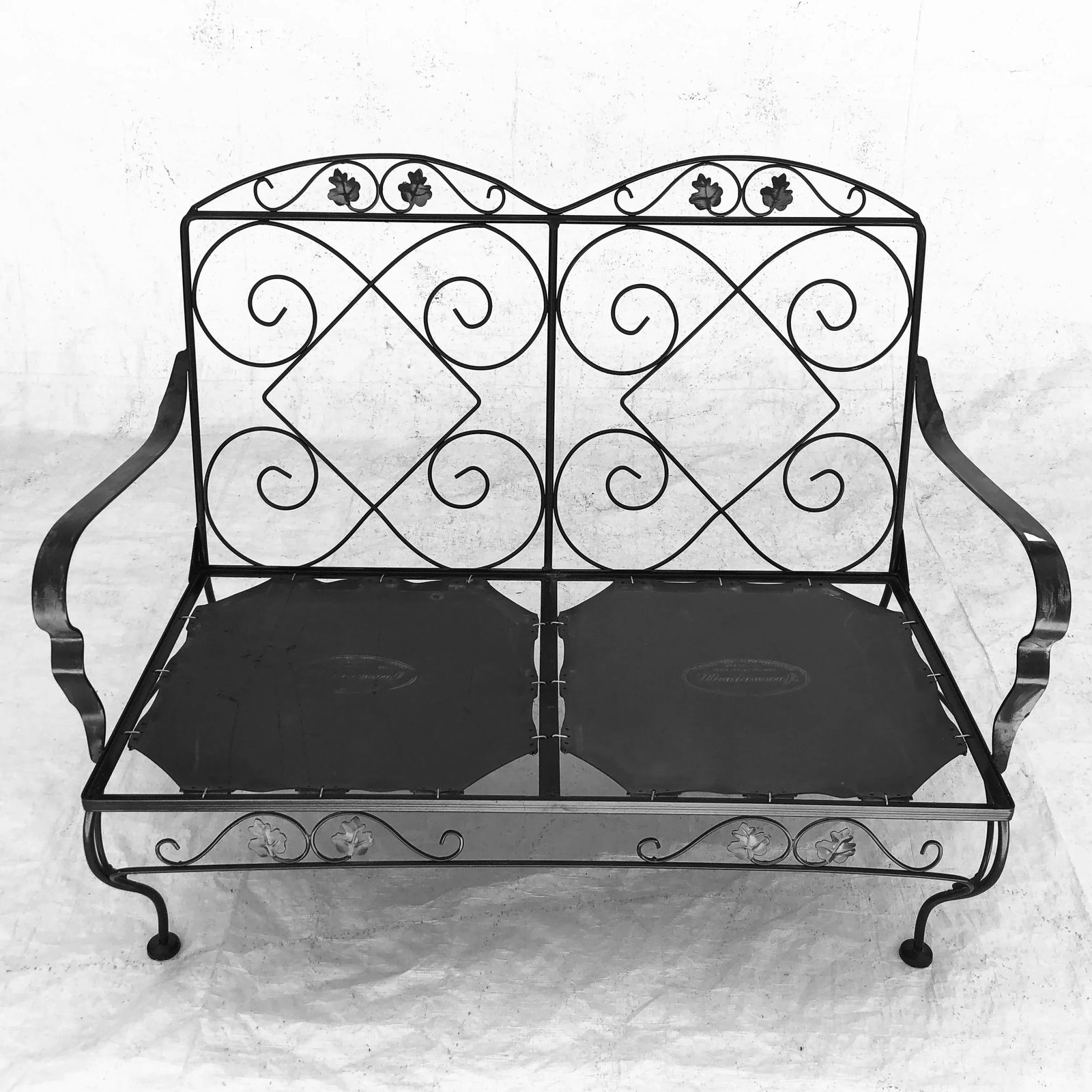 Vintage Meadowcraft Wrought Iron Outdoor / Patio Loveseat - 2