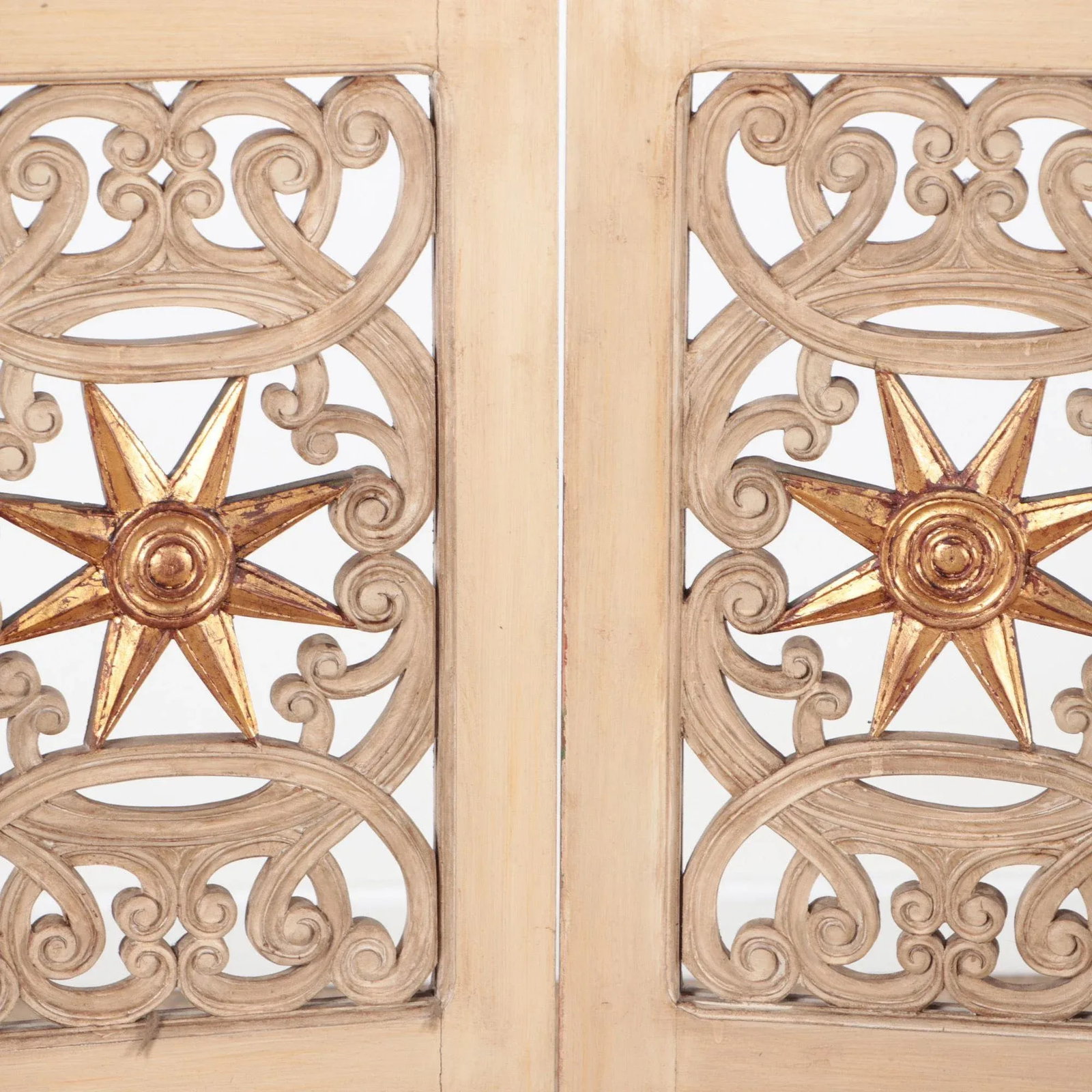 1950s Mid-Century Modern Four Panel Painted and Gilt Wood Room Divider - 3