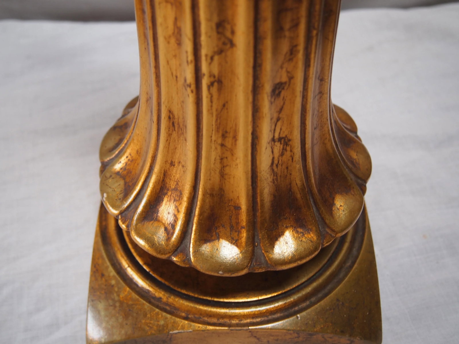 Italian Gilt Ceramic Lamps - A Pair - 5