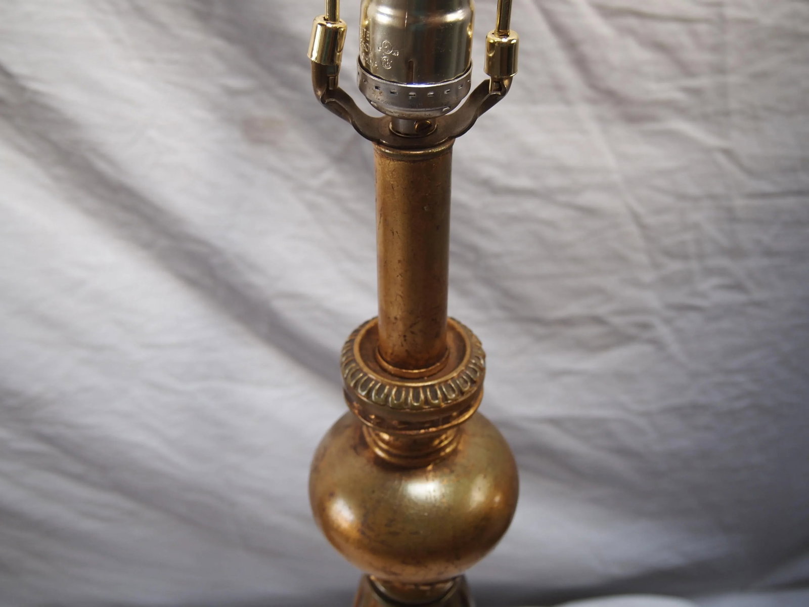 Italian Gilt Ceramic Lamps - A Pair - 6