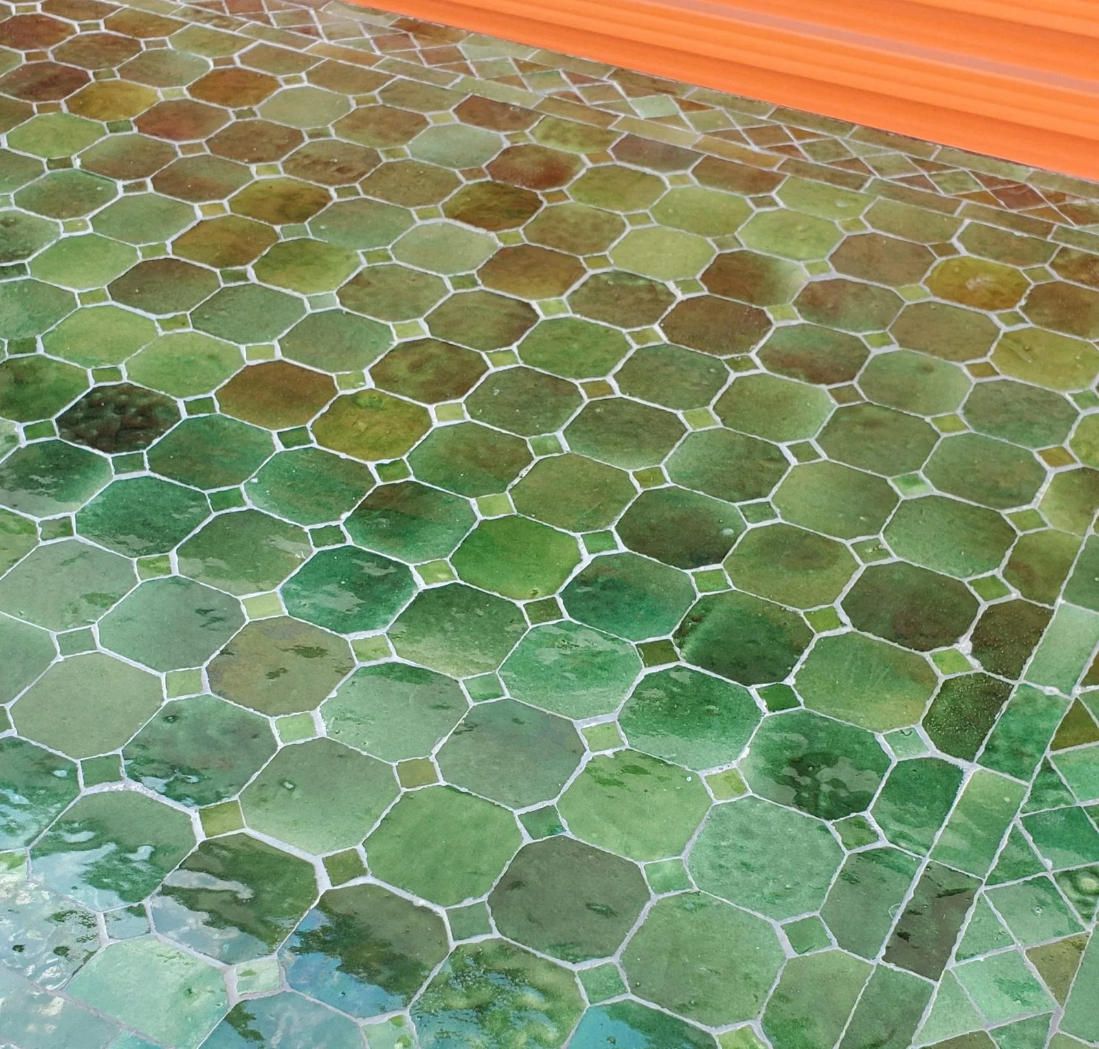 48" Rectangular Moroccan Mosaic Table in Tamegrout Green - 2