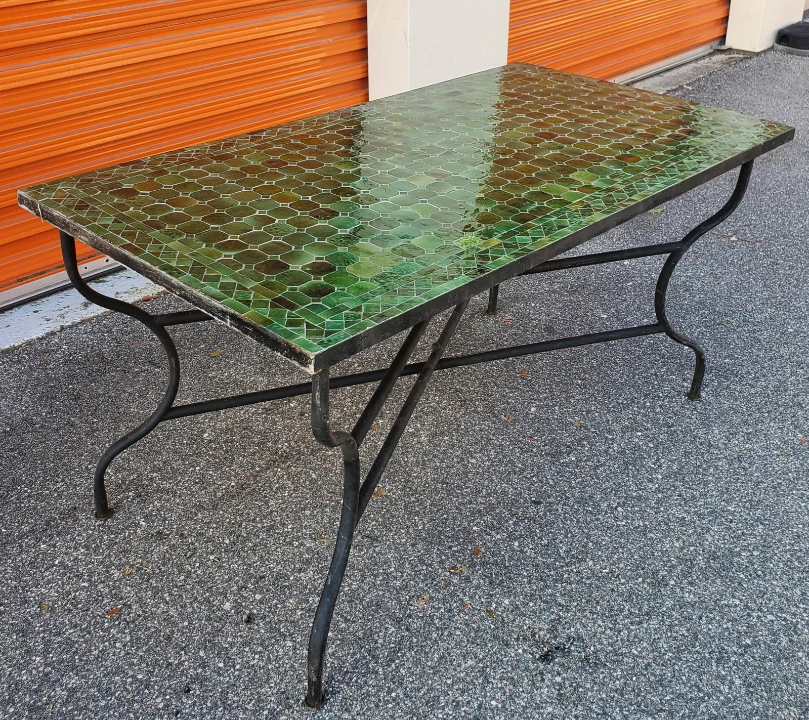 48" Rectangular Moroccan Mosaic Table in Tamegrout Green - 3