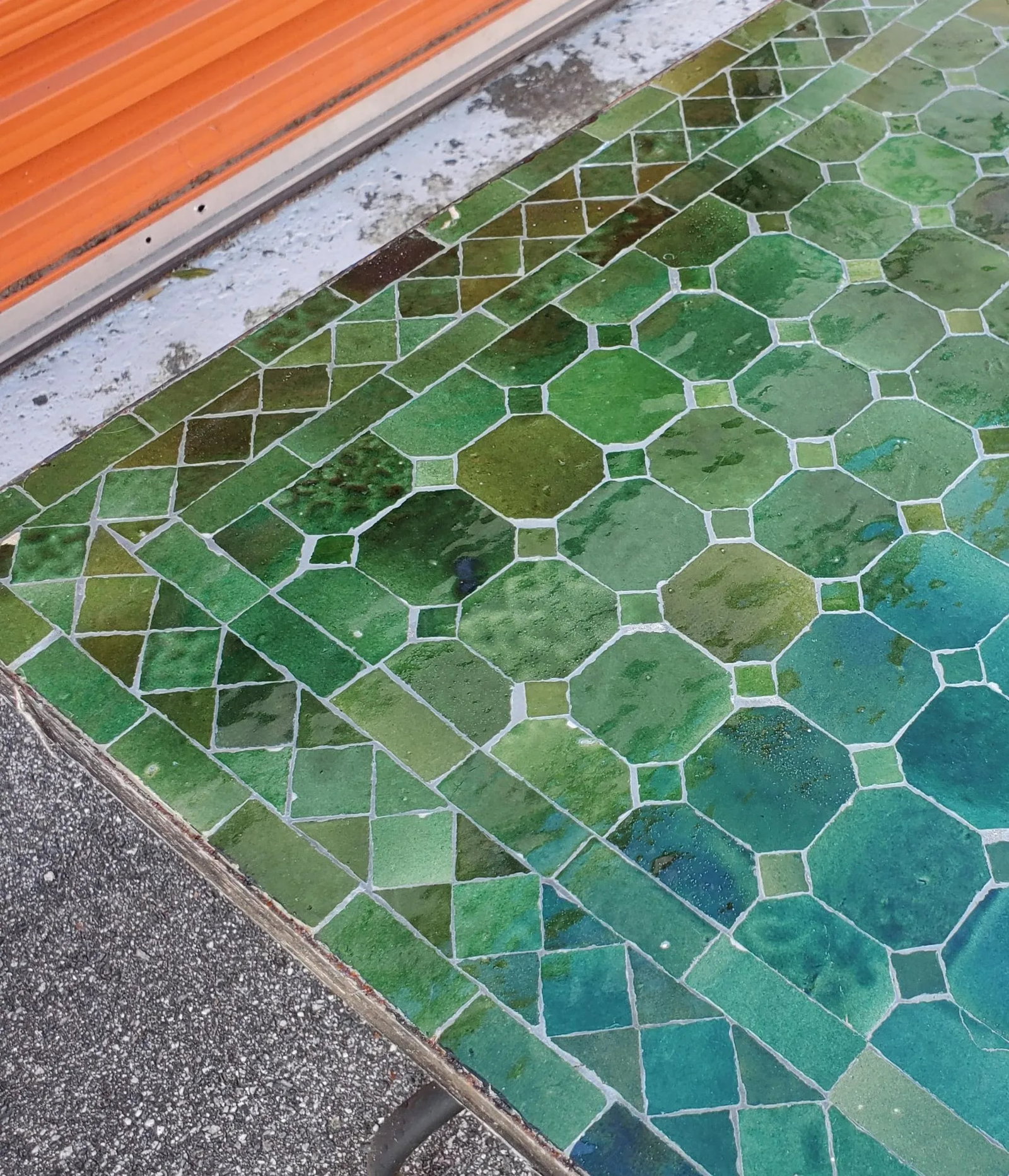 48" Rectangular Moroccan Mosaic Table in Tamegrout Green - 4