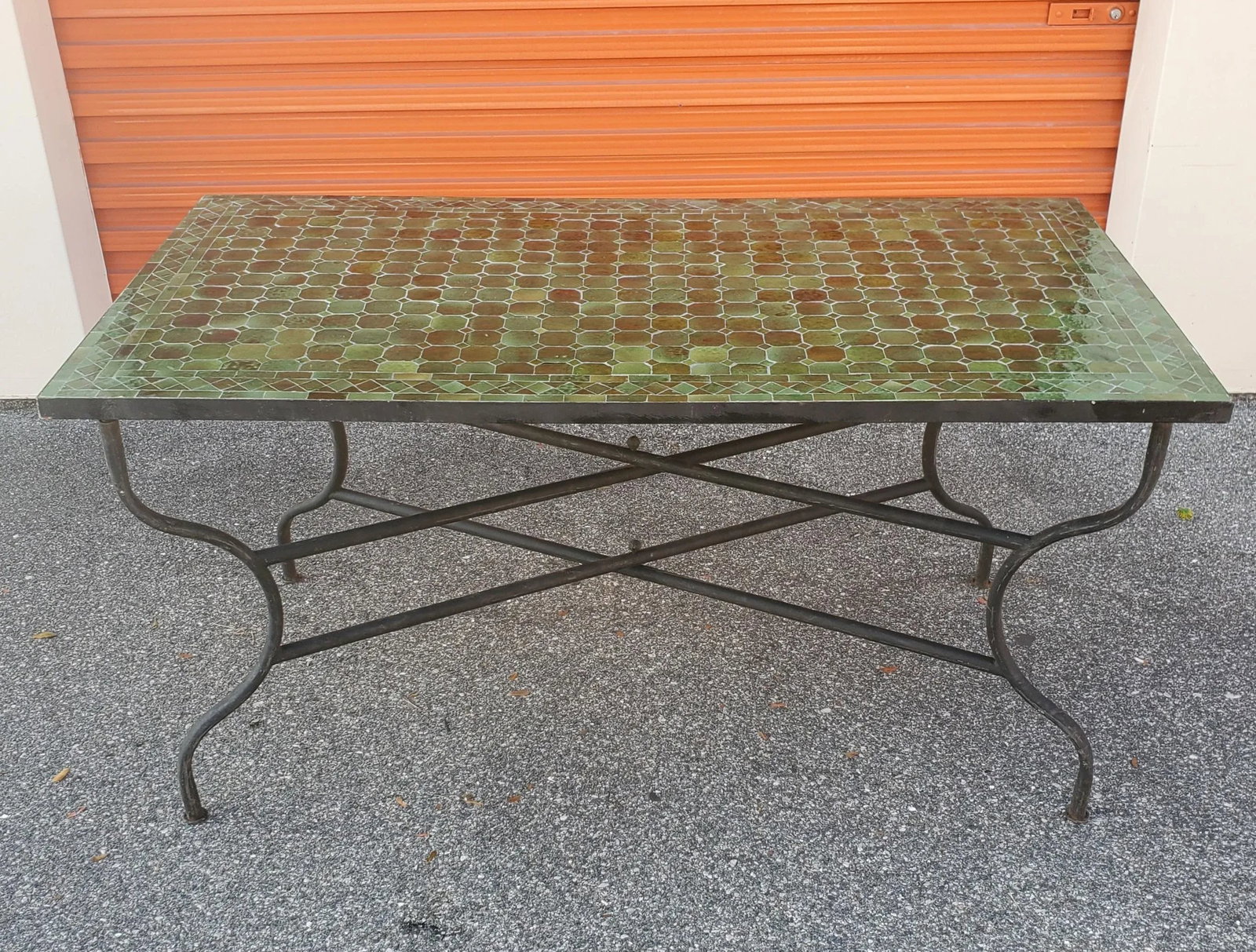 48" Rectangular Moroccan Mosaic Table in Tamegrout Green - 7