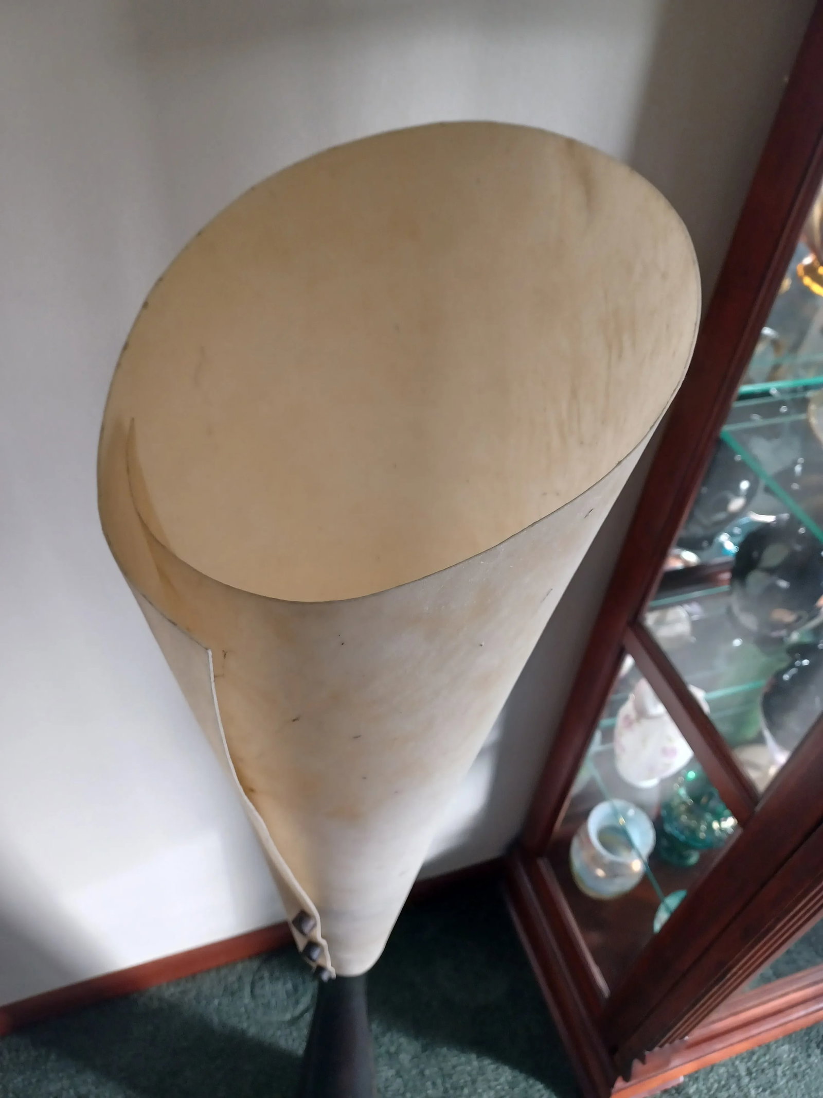 Vintage Ebonized Conical Floor Lamp With Parchment Shade - 5