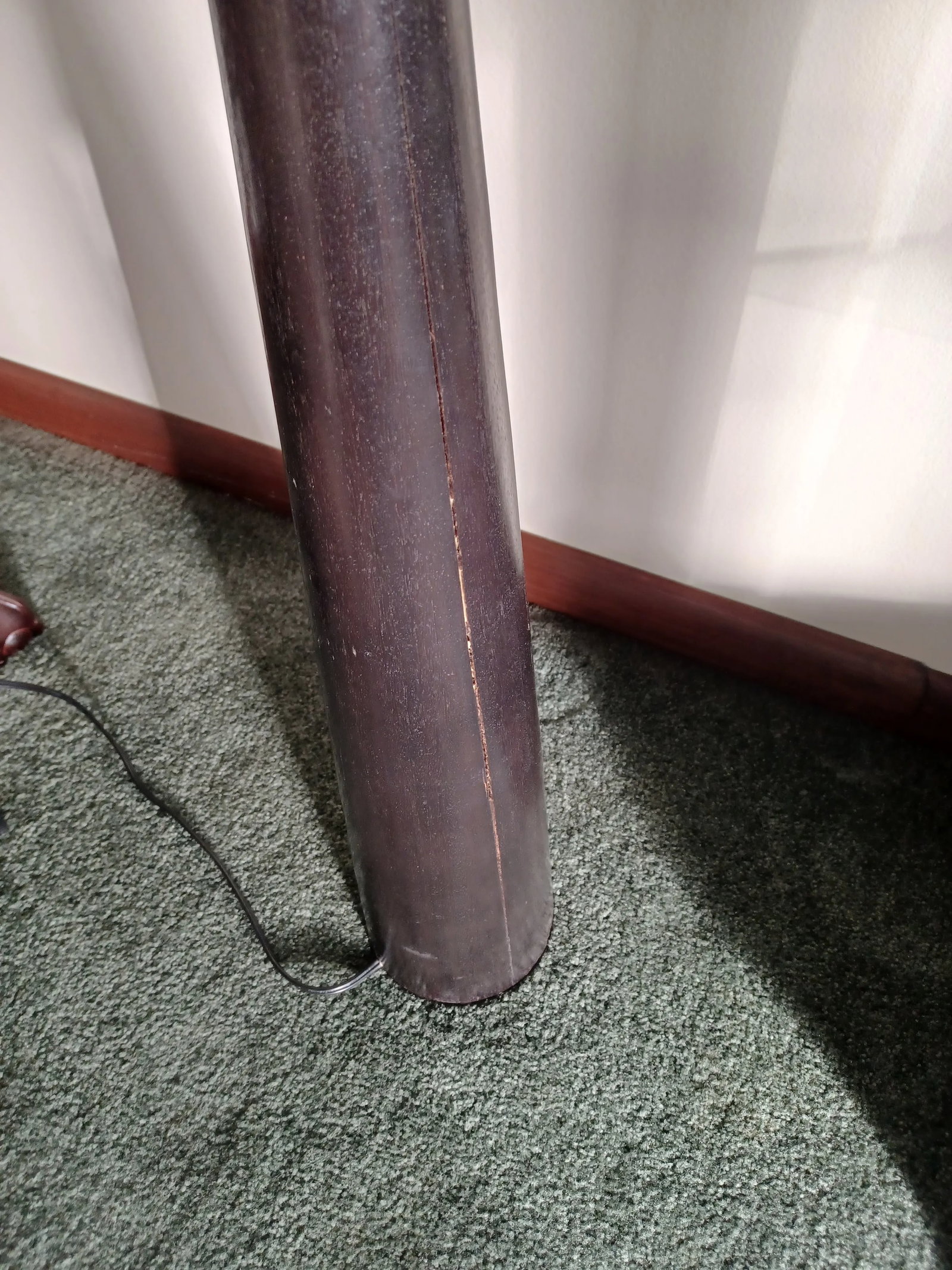 Vintage Ebonized Conical Floor Lamp With Parchment Shade - 6
