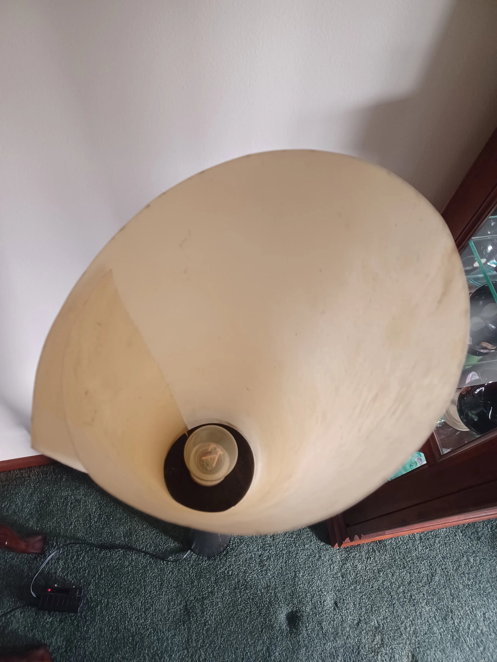 Vintage Ebonized Conical Floor Lamp With Parchment Shade - 9
