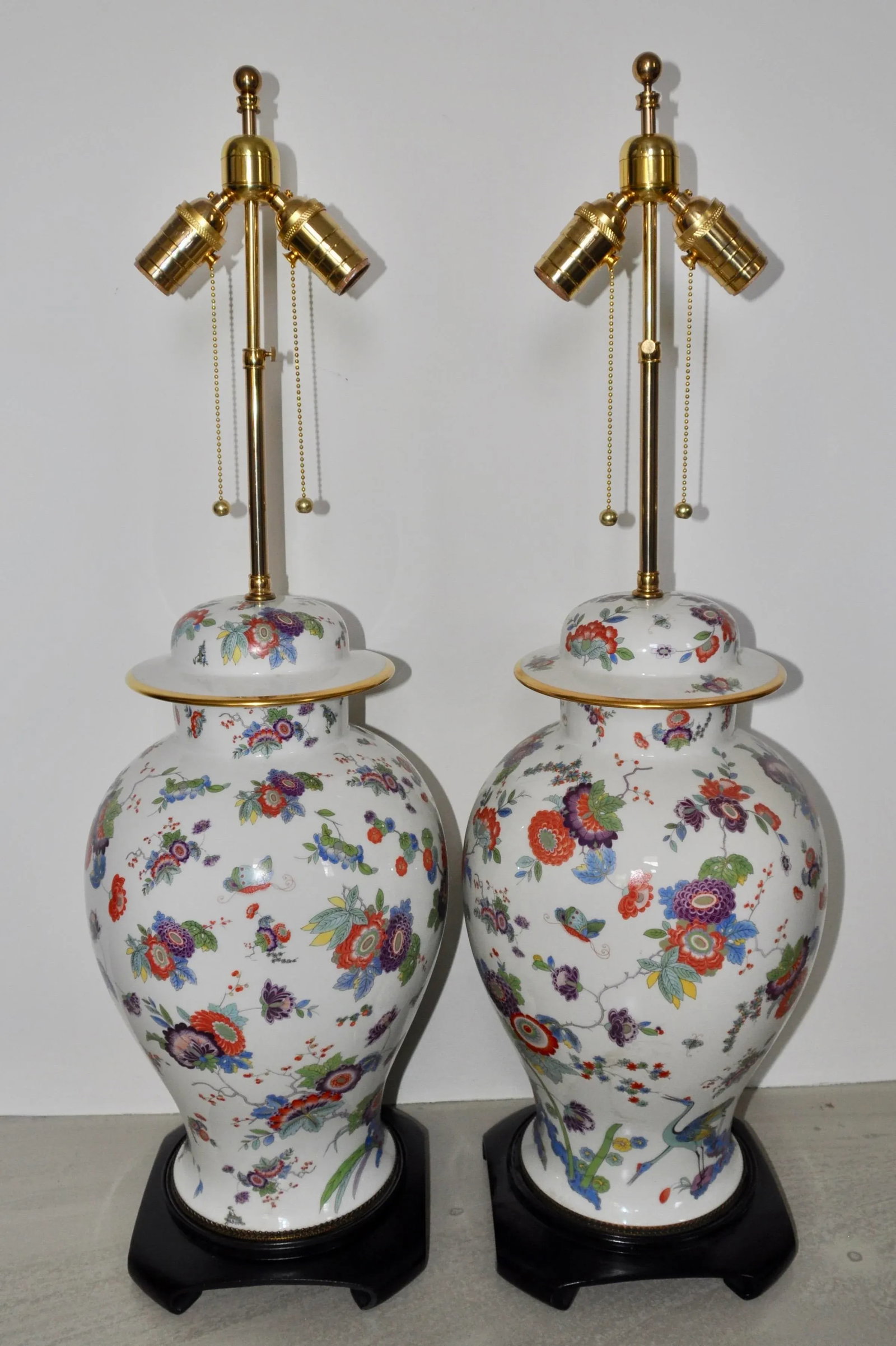 El Morroco Perona Estate Floral and Gilt Porcelain Table Lamps by Ardalt - 2