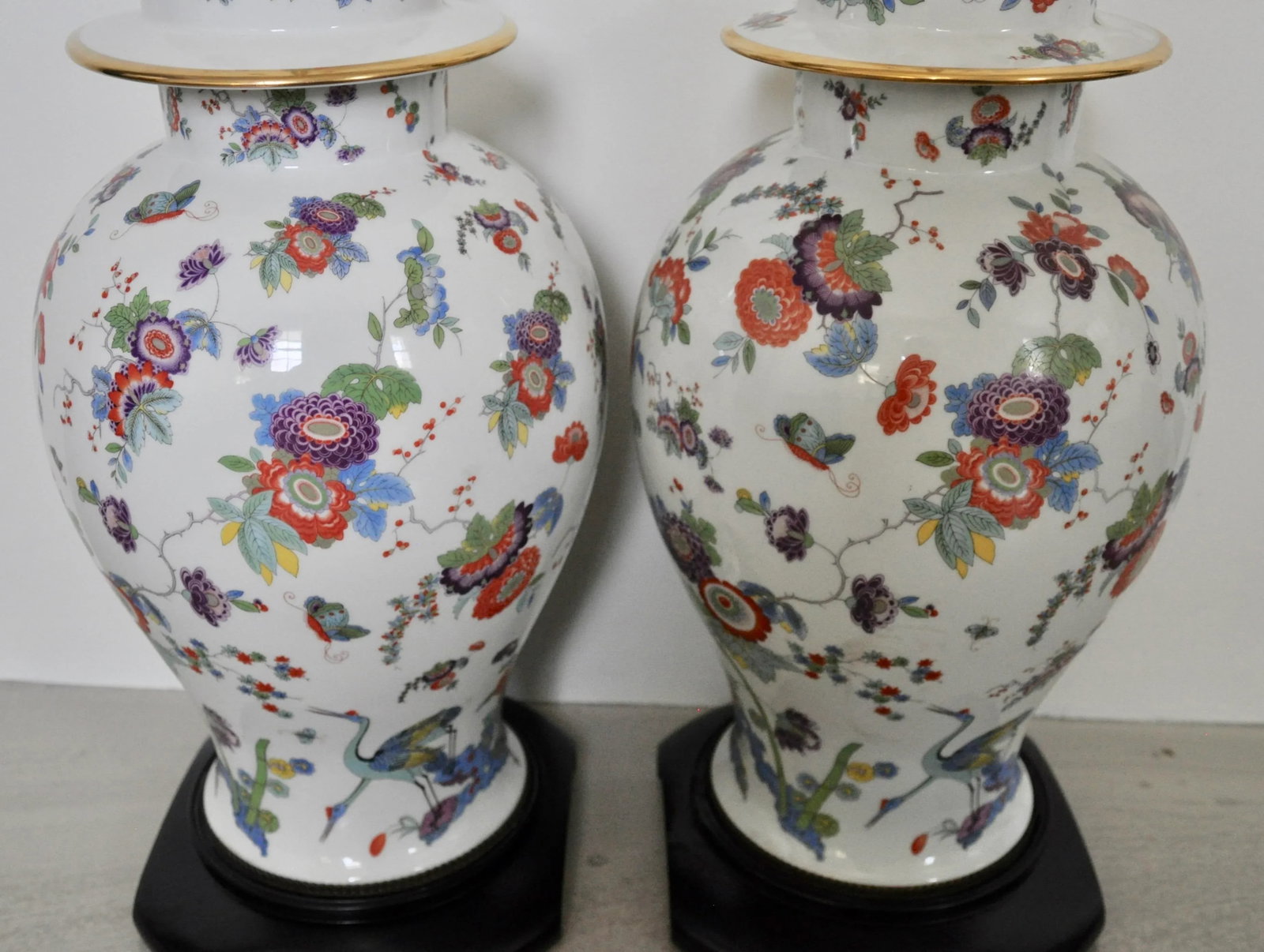 El Morroco Perona Estate Floral and Gilt Porcelain Table Lamps by Ardalt - 3