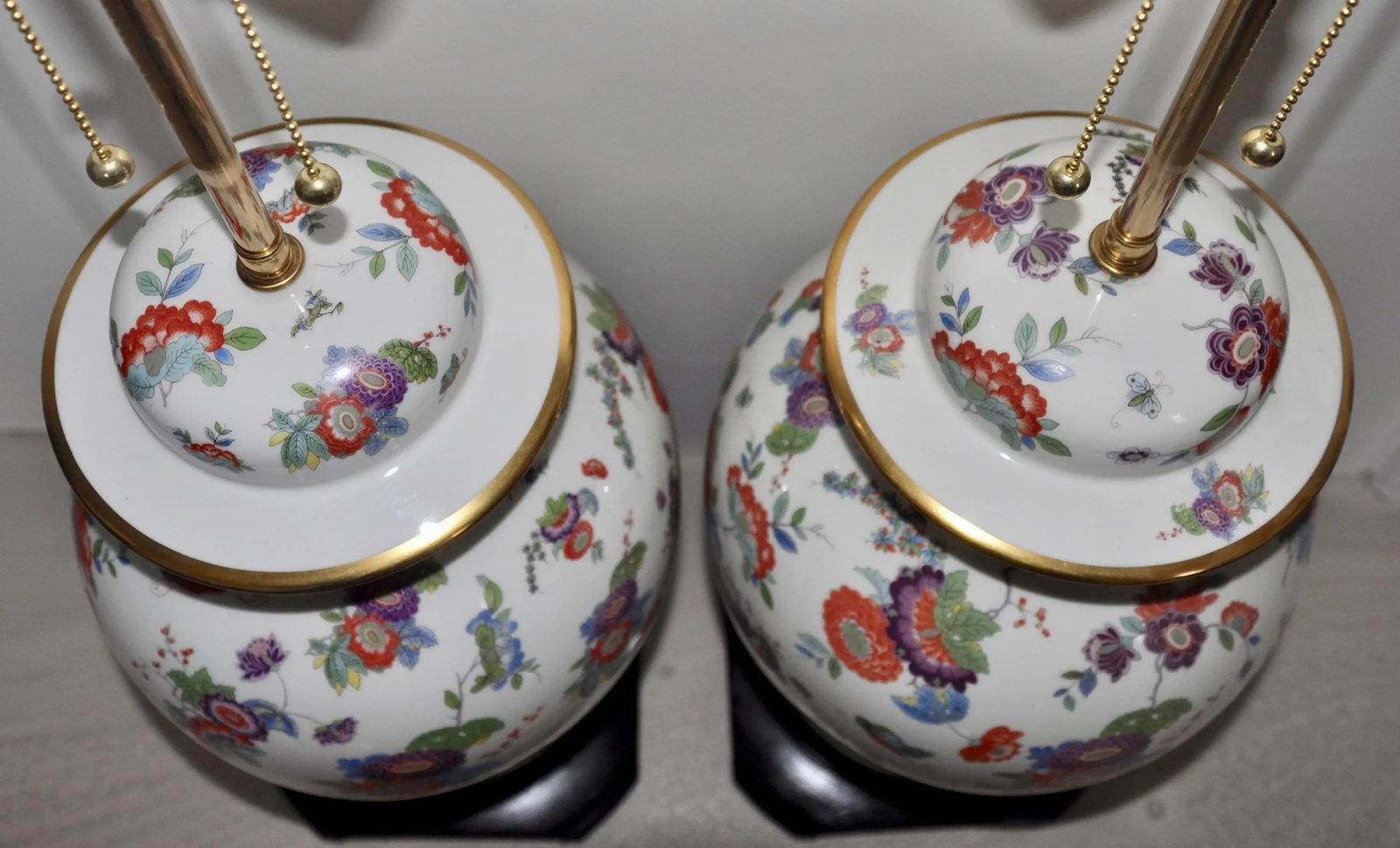 El Morroco Perona Estate Floral and Gilt Porcelain Table Lamps by Ardalt - 5
