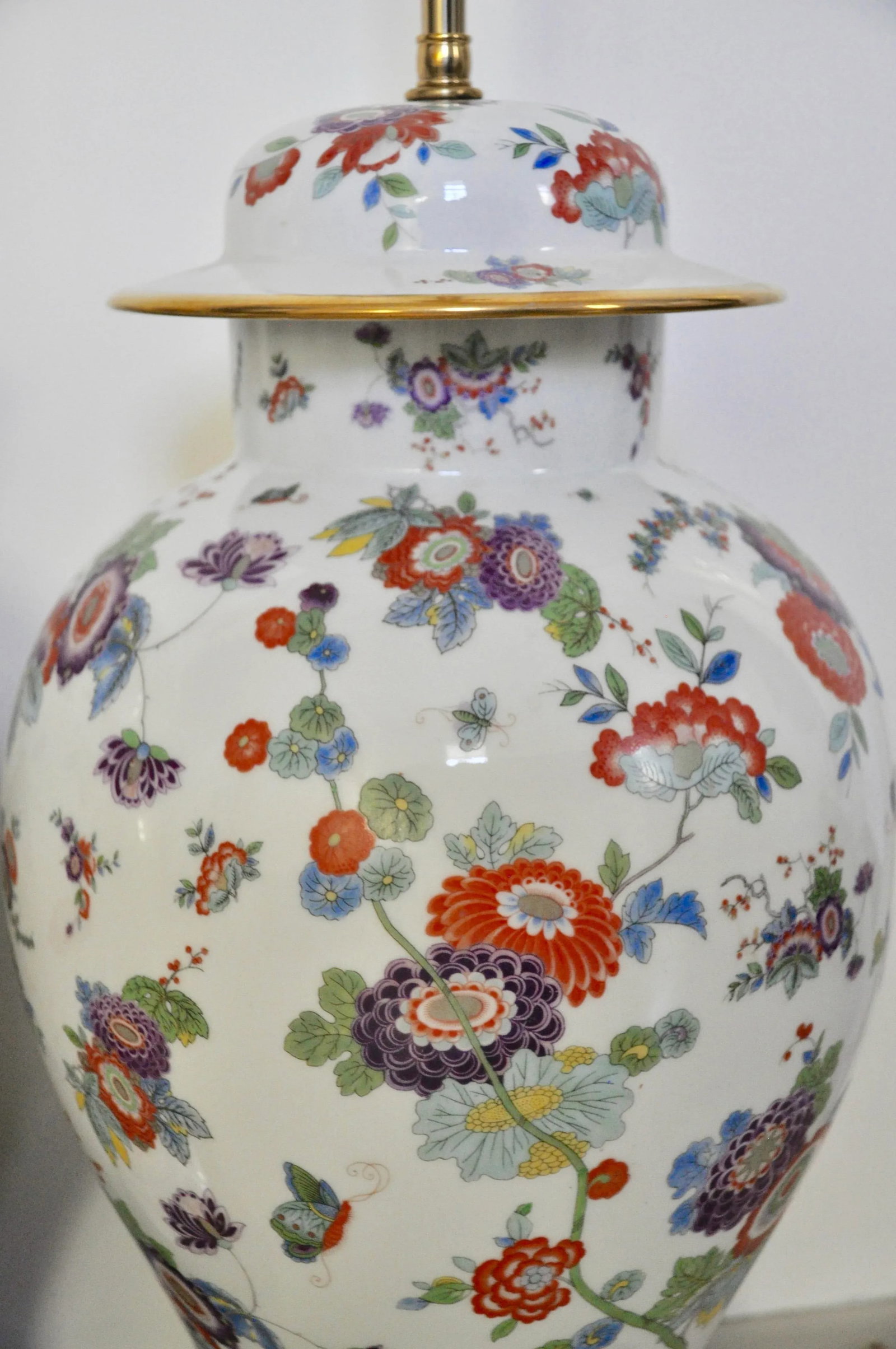 El Morroco Perona Estate Floral and Gilt Porcelain Table Lamps by Ardalt - 6
