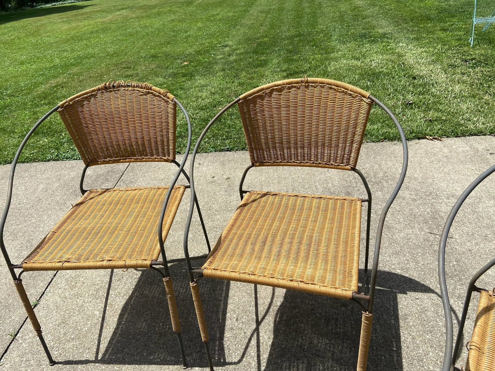 MCM Ludwig Mies Van Der Rohe Style Wrought Iron Chairs Set of 4 - 10