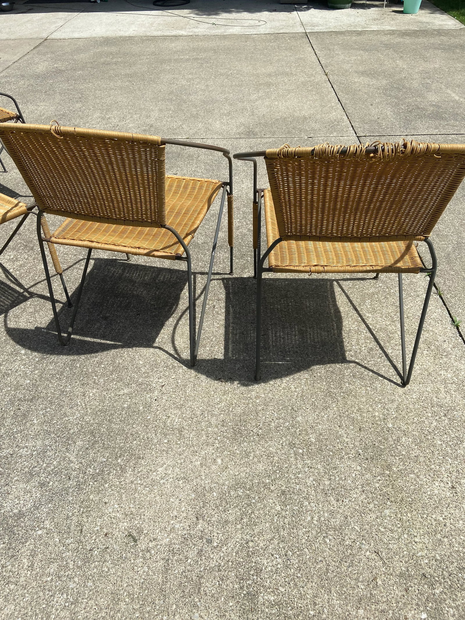 MCM Ludwig Mies Van Der Rohe Style Wrought Iron Chairs Set of 4 - 5