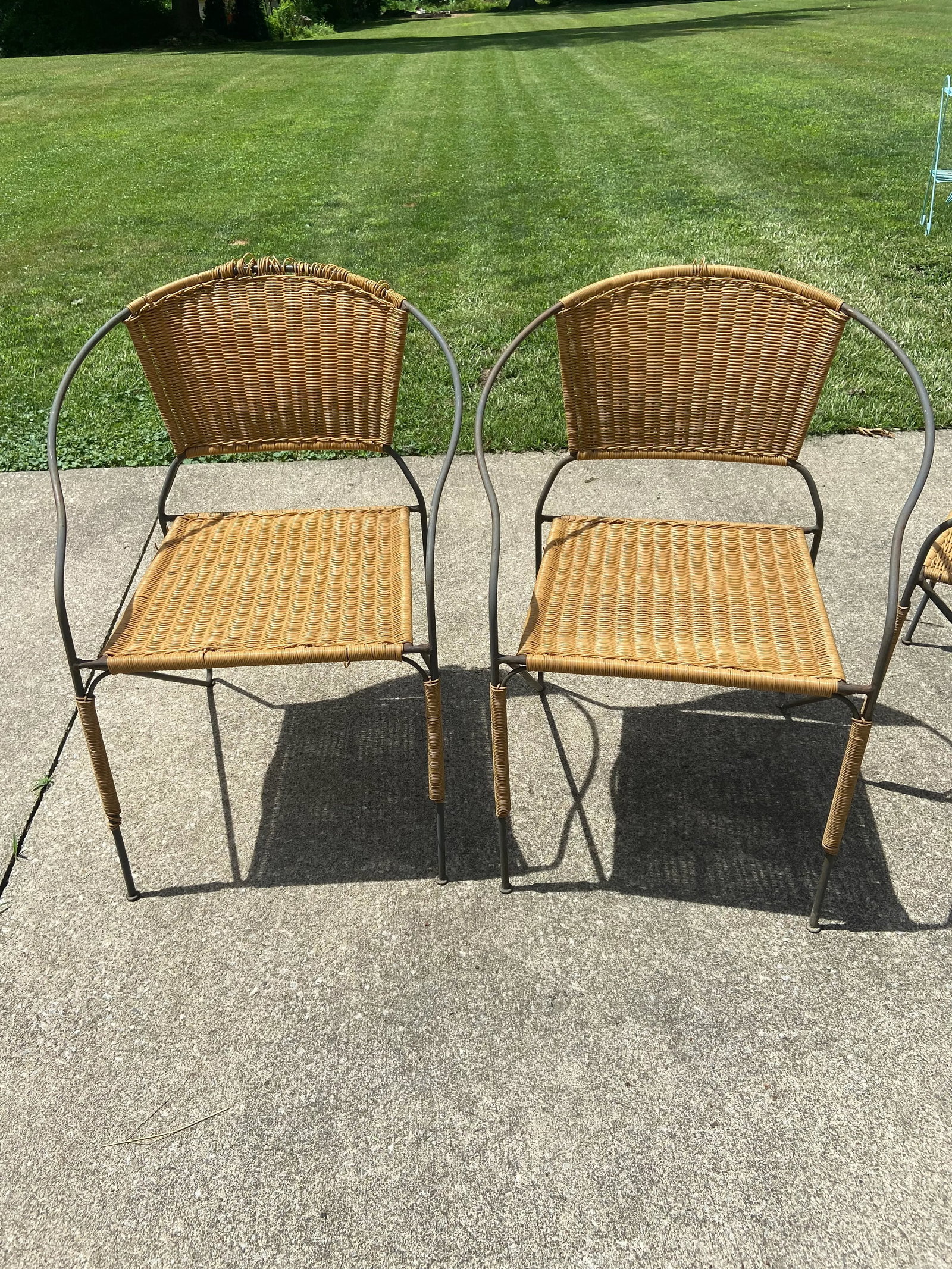 MCM Ludwig Mies Van Der Rohe Style Wrought Iron Chairs Set of 4 - 6