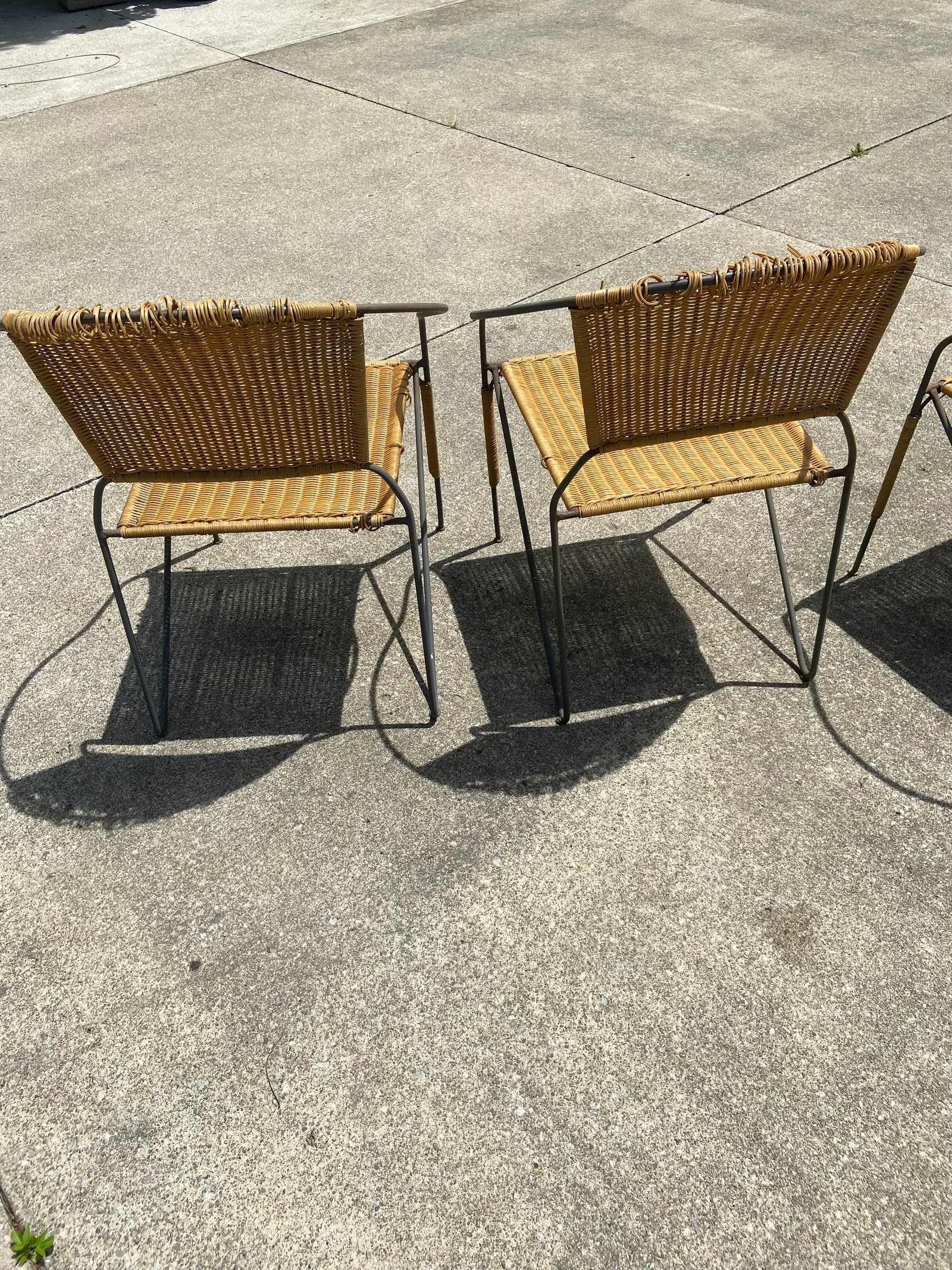 MCM Ludwig Mies Van Der Rohe Style Wrought Iron Chairs Set of 4 - 7