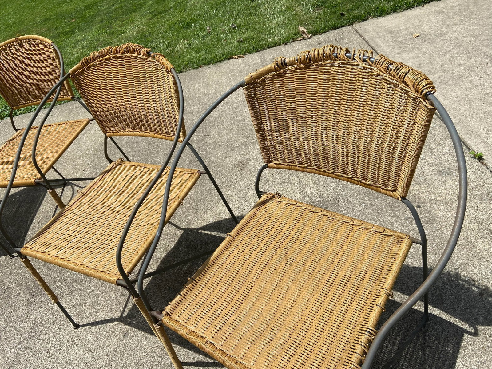 MCM Ludwig Mies Van Der Rohe Style Wrought Iron Chairs Set of 4 - 9