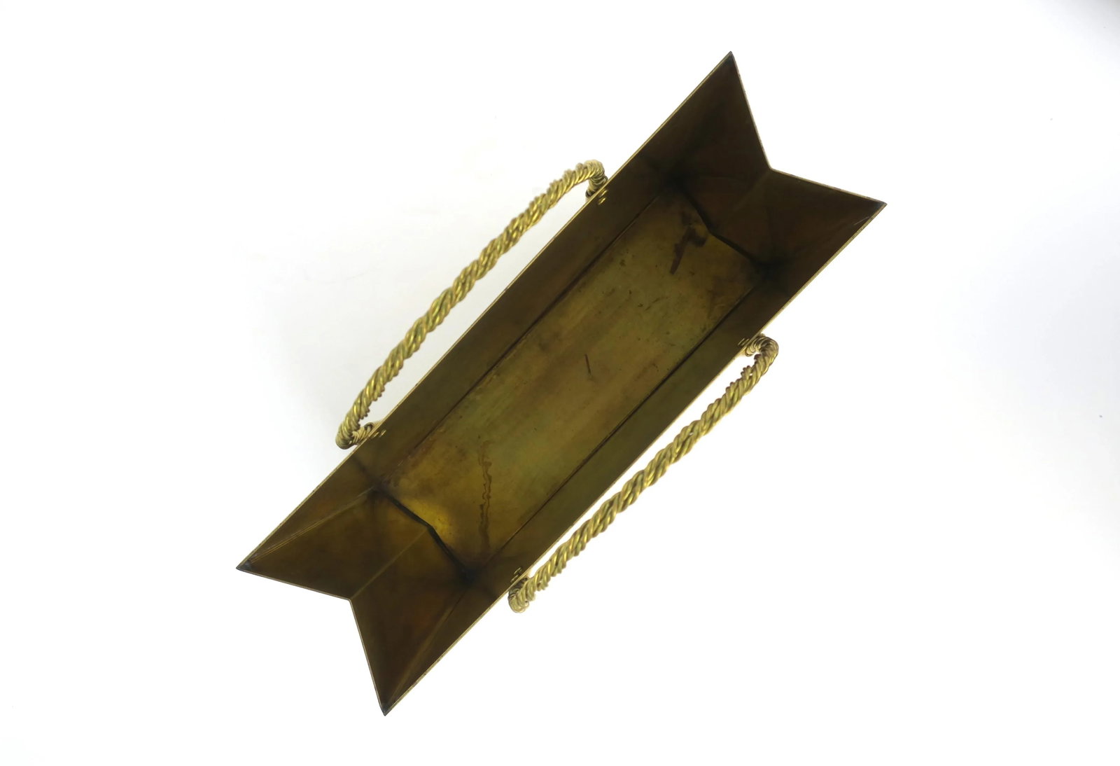 Brass Magazine Holder Stand or Wastebasket Trash Can After Willy Rizzo - 13