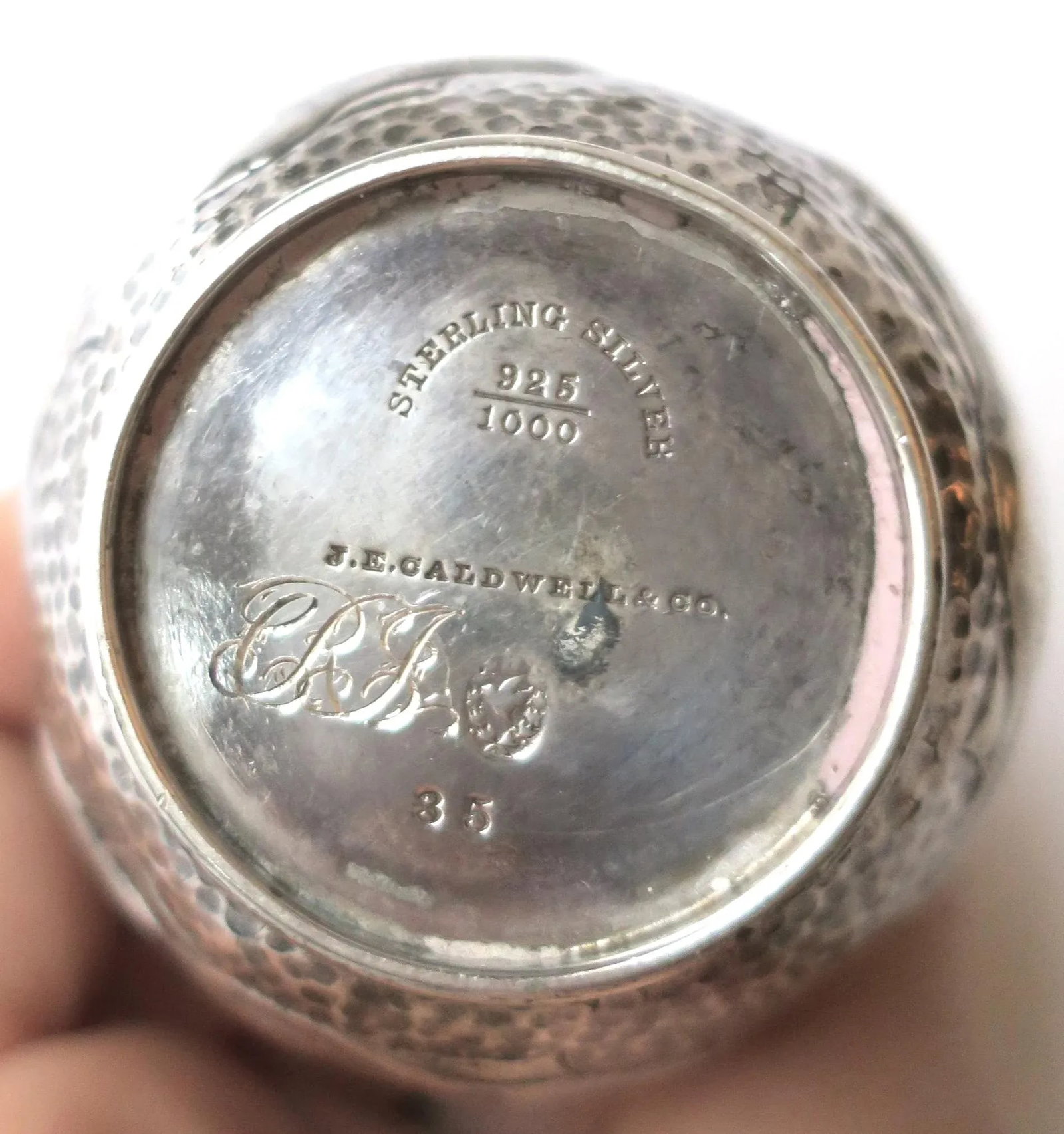 Sterling Silver Salt & Pepper Shakers Scallop Seashell Design by Caldwell - 11