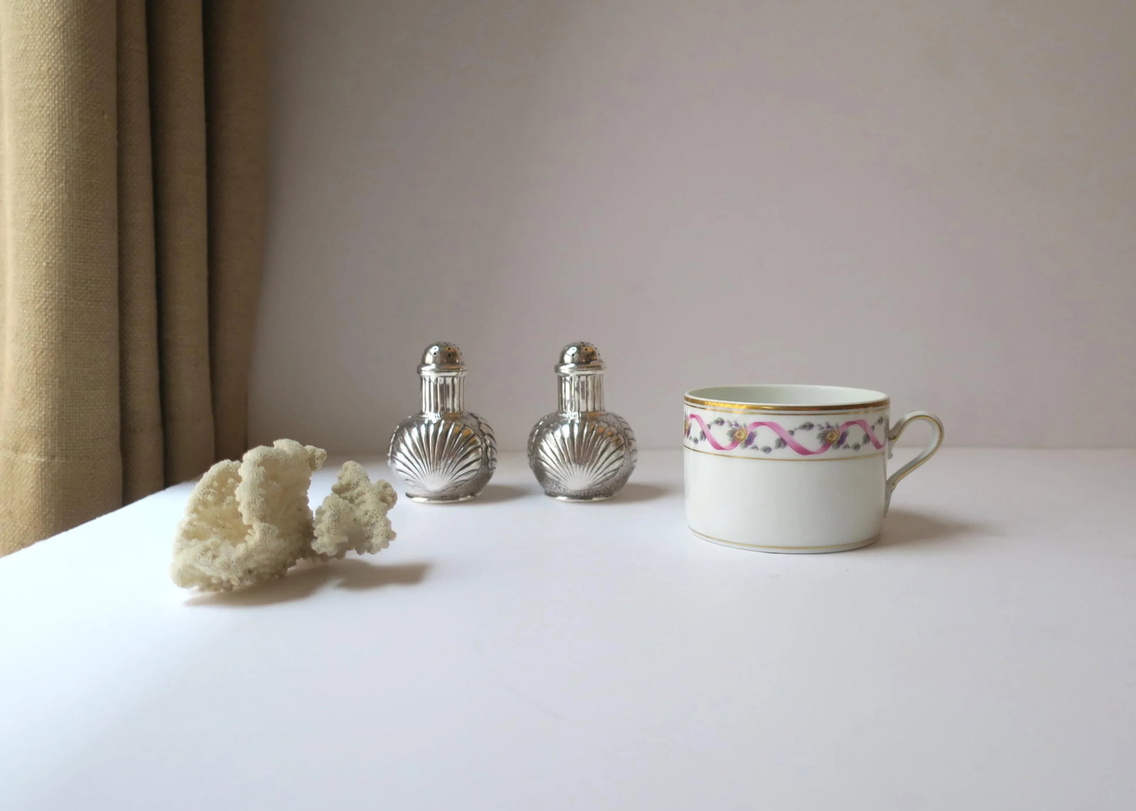 Sterling Silver Salt & Pepper Shakers Scallop Seashell Design by Caldwell - 7