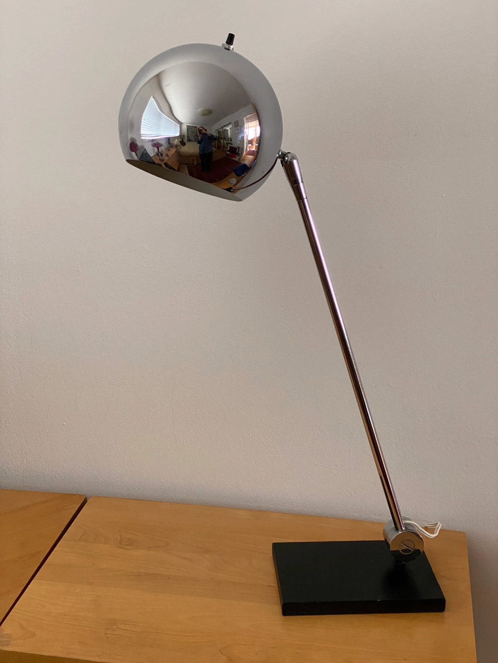 Robert Sonneman Articulating Chrome Orb Table Lamp - 12