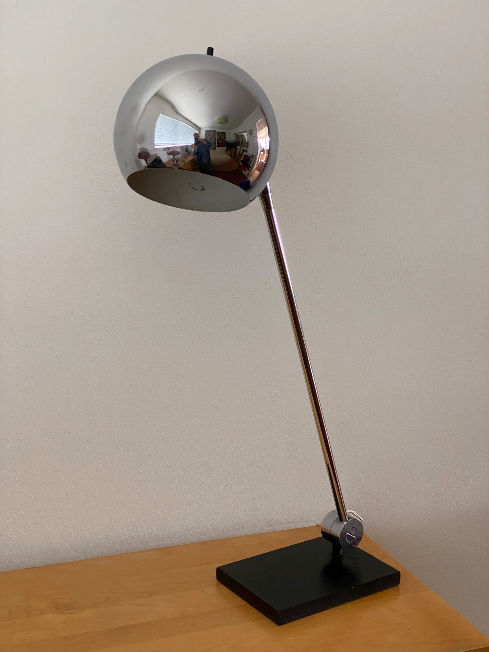 Robert Sonneman Articulating Chrome Orb Table Lamp - 2