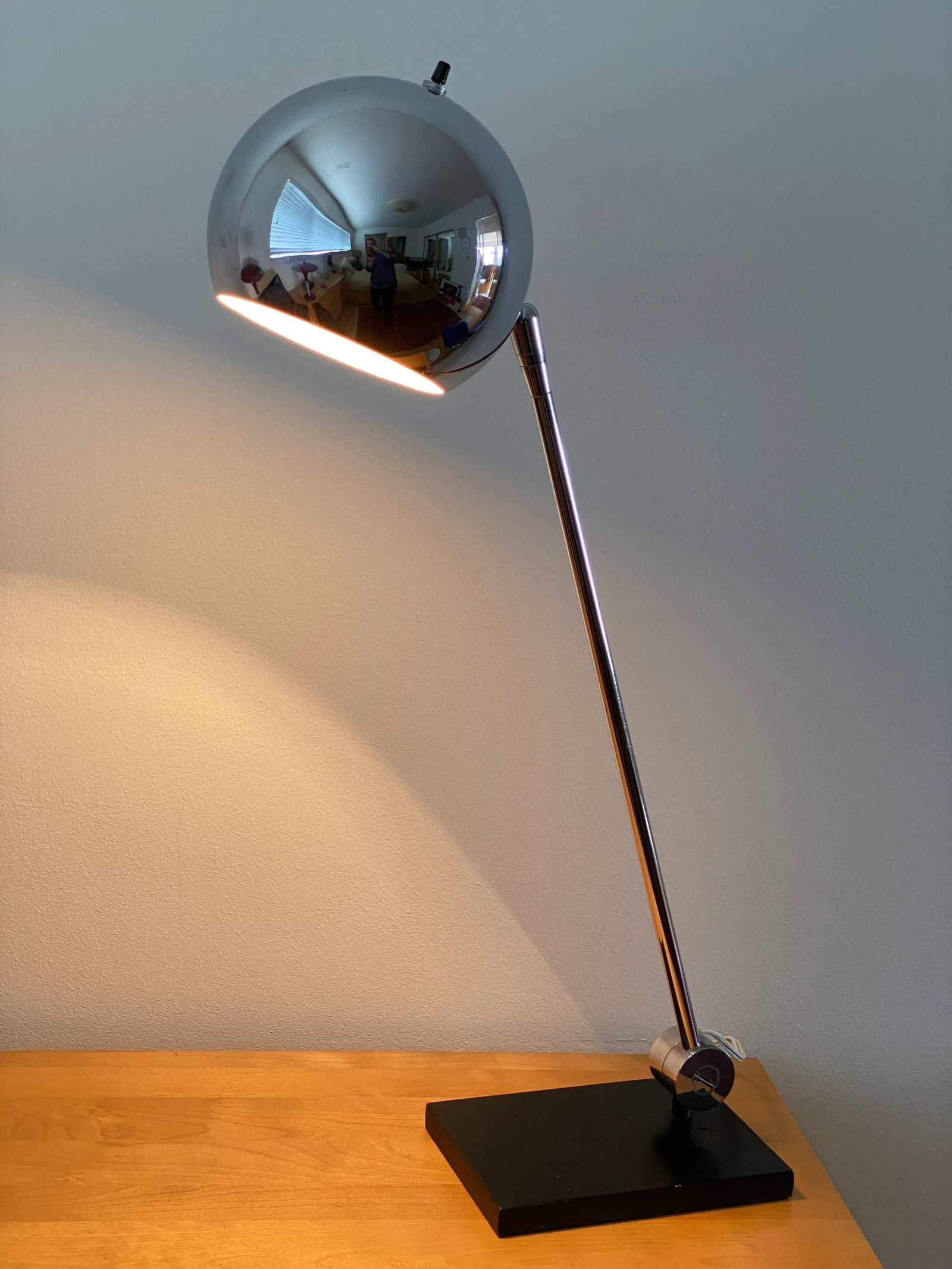 Robert Sonneman Articulating Chrome Orb Table Lamp - 4